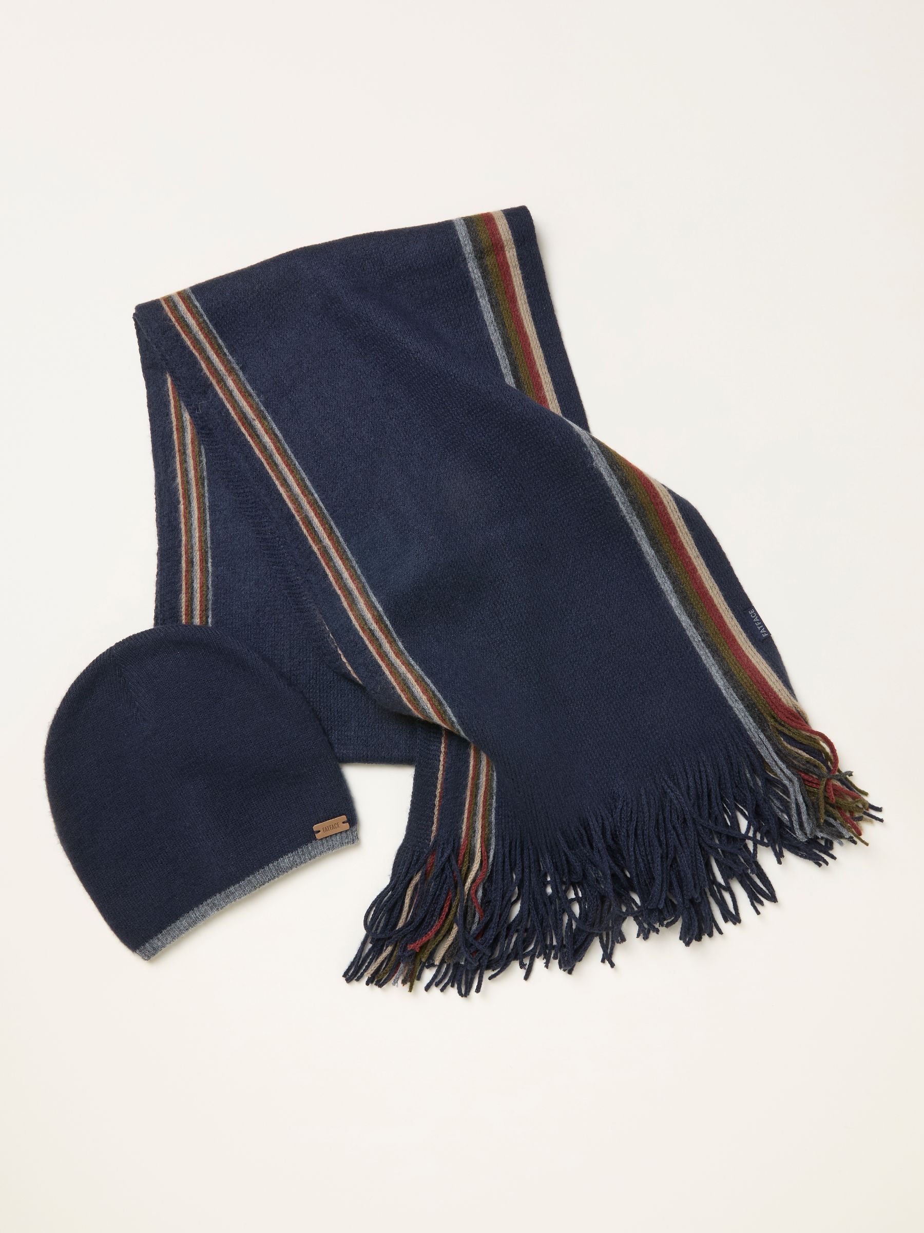 Navy Hat and Stripe Scarf Gift Set - Image 2 of 3