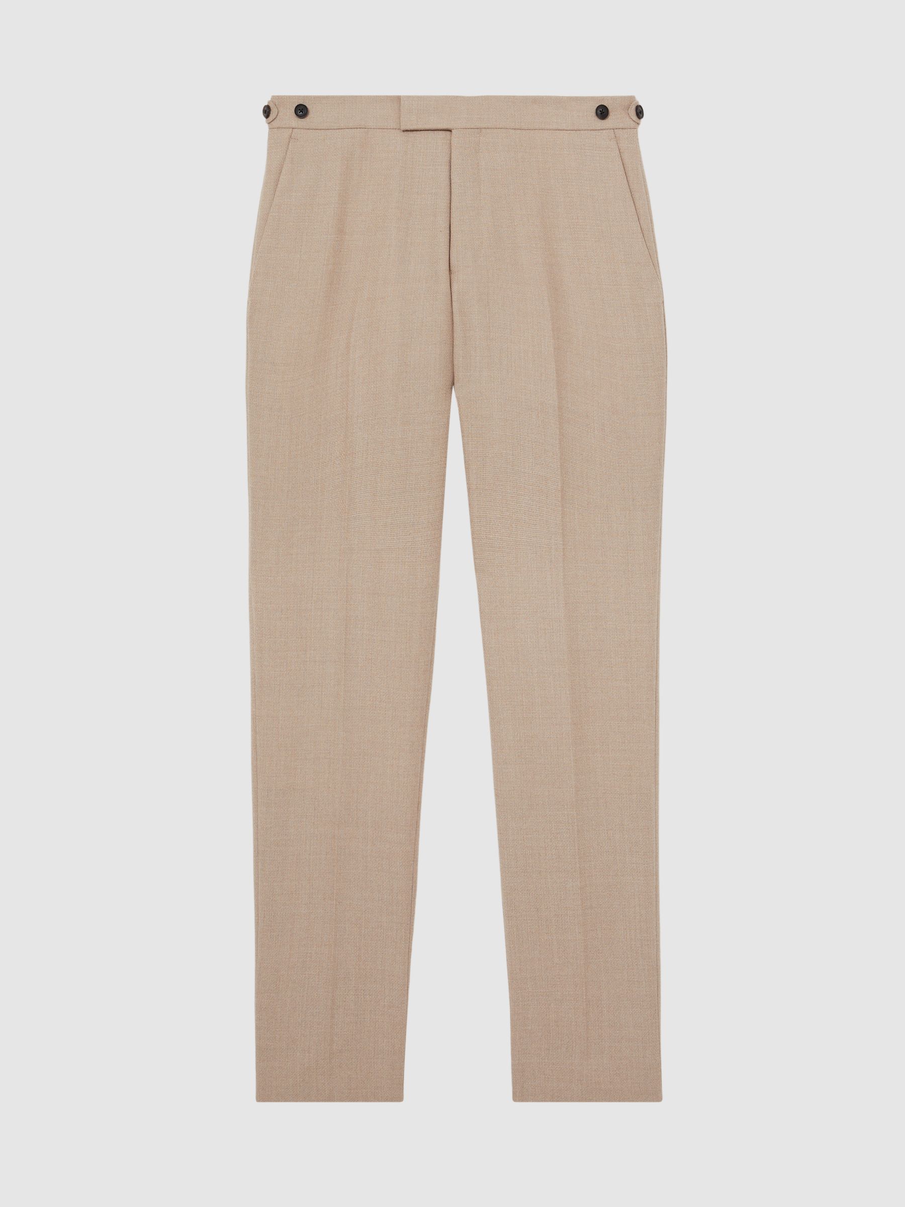 Wool-Blend Slim-Fit Suit Trousers in Oatmeal Brown - Image 2 of 6