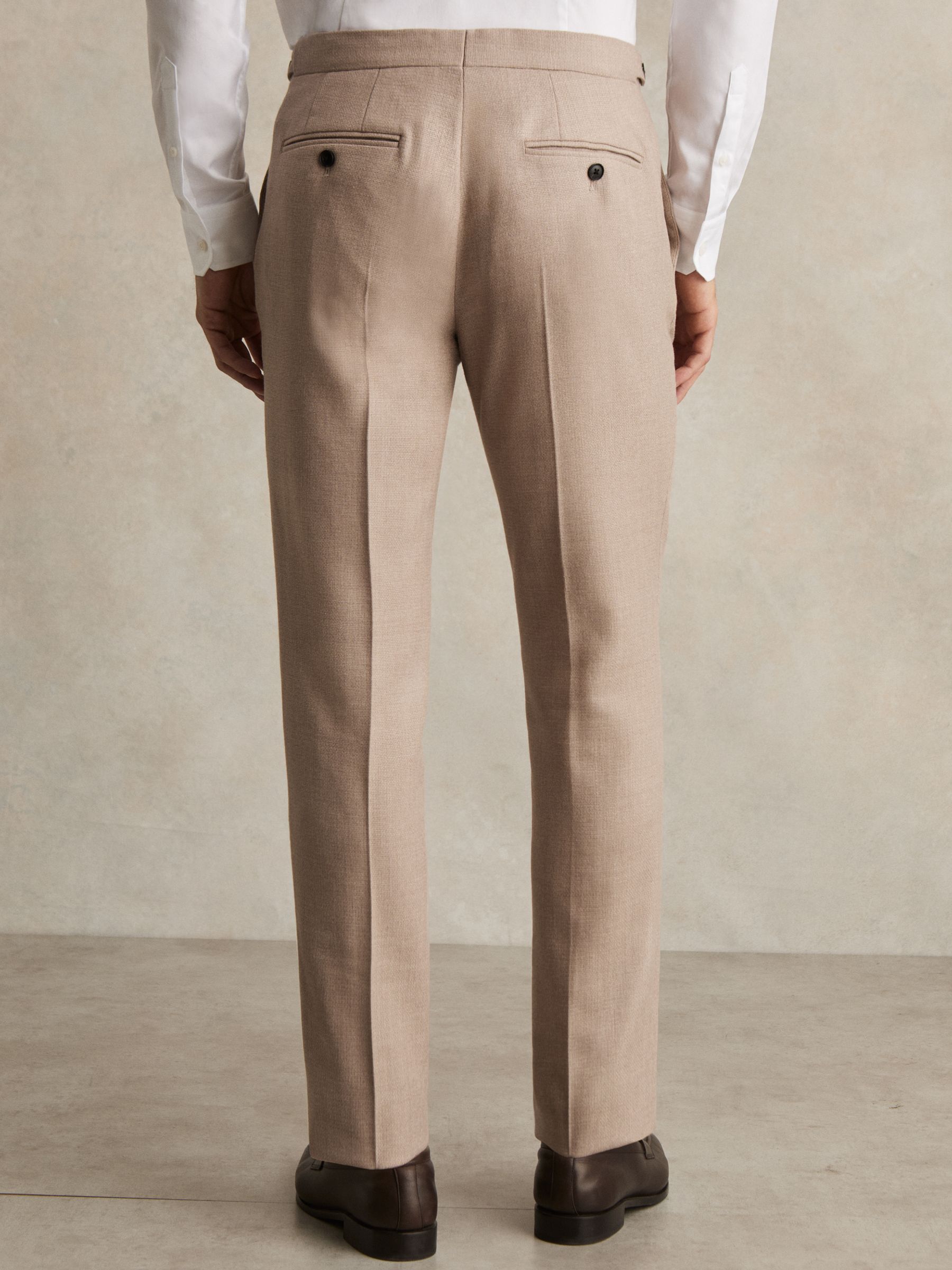 Wool-Blend Slim-Fit Suit Trousers in Oatmeal Brown - image 5