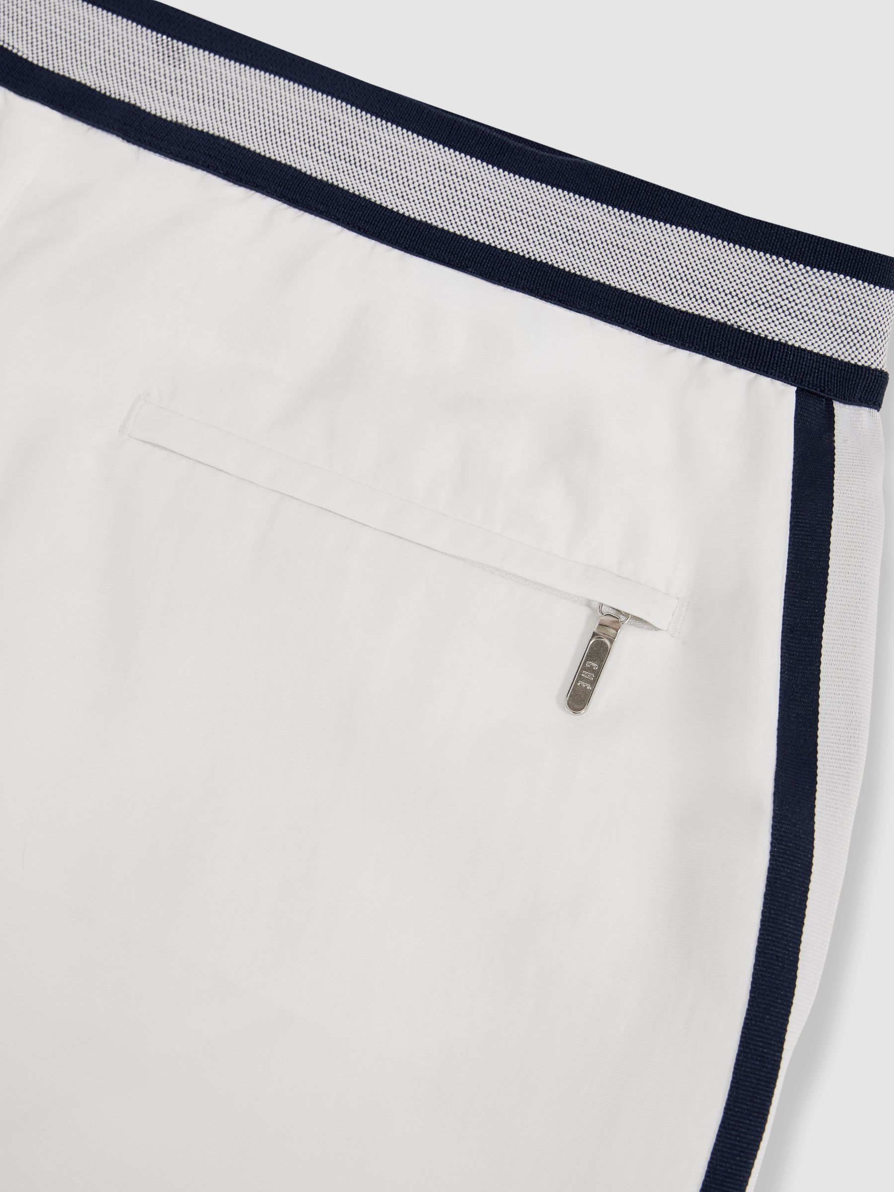 Reiss | Ché Stripe-Trim Swim Shorts in White - Image 6 of 6
