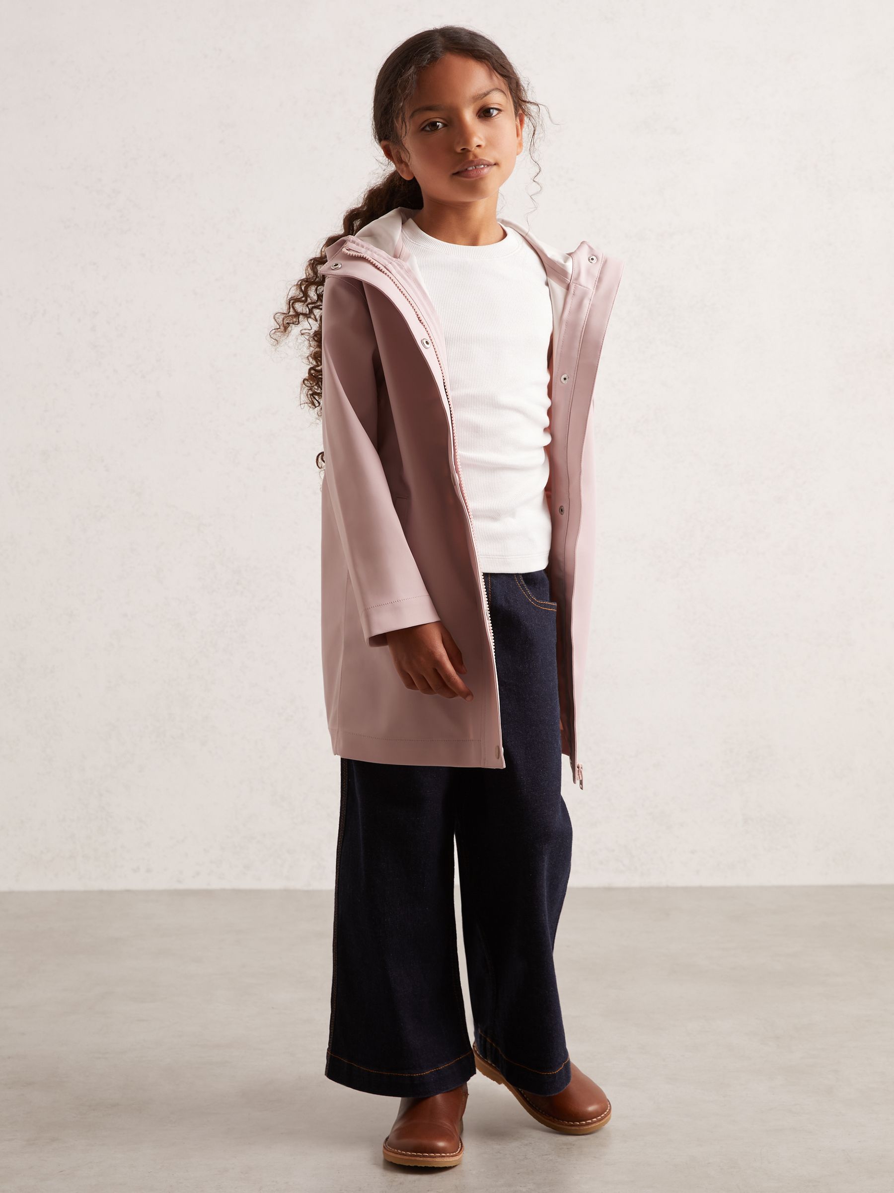 3-9 yrs Hooded Rain Jacket in Pink - Image 1 of 4