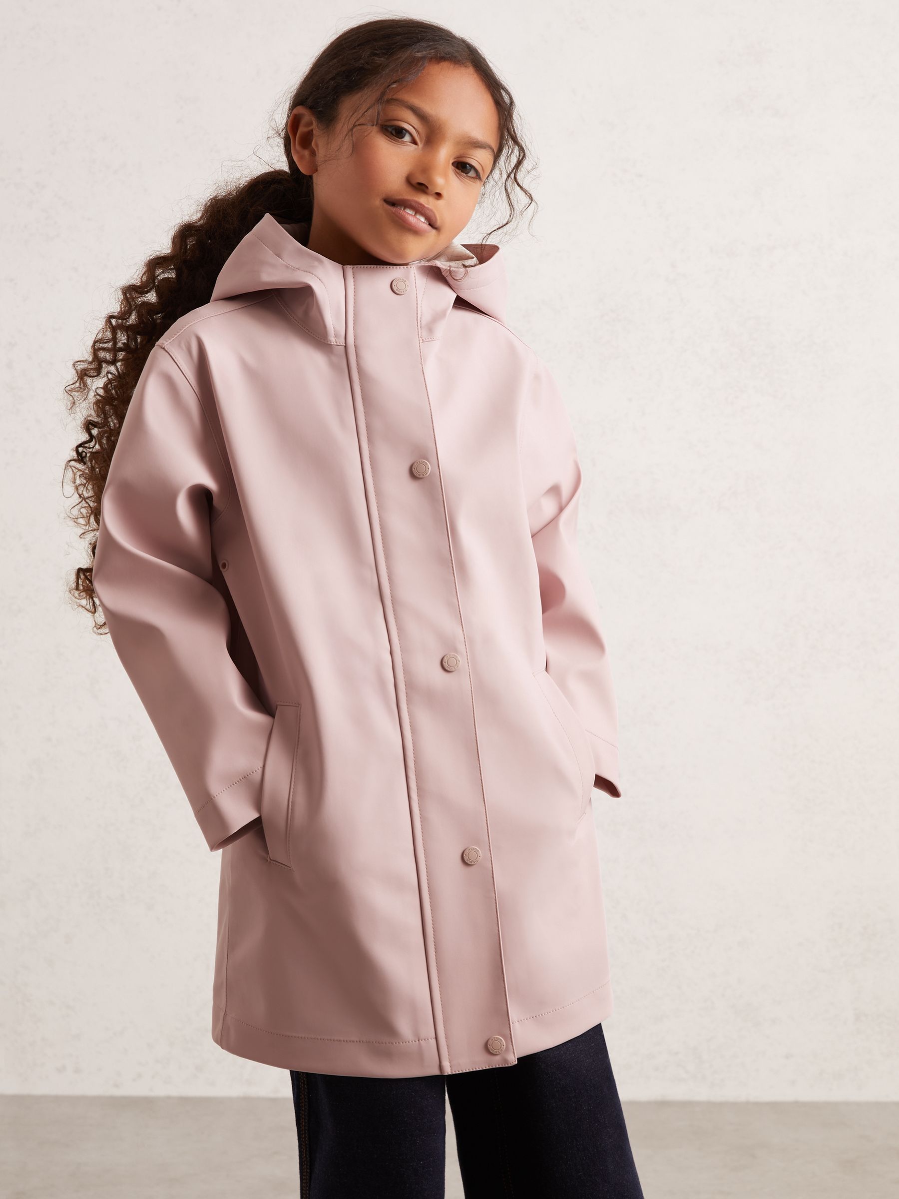 3-9 yrs Hooded Rain Jacket in Pink - Image 3 of 4