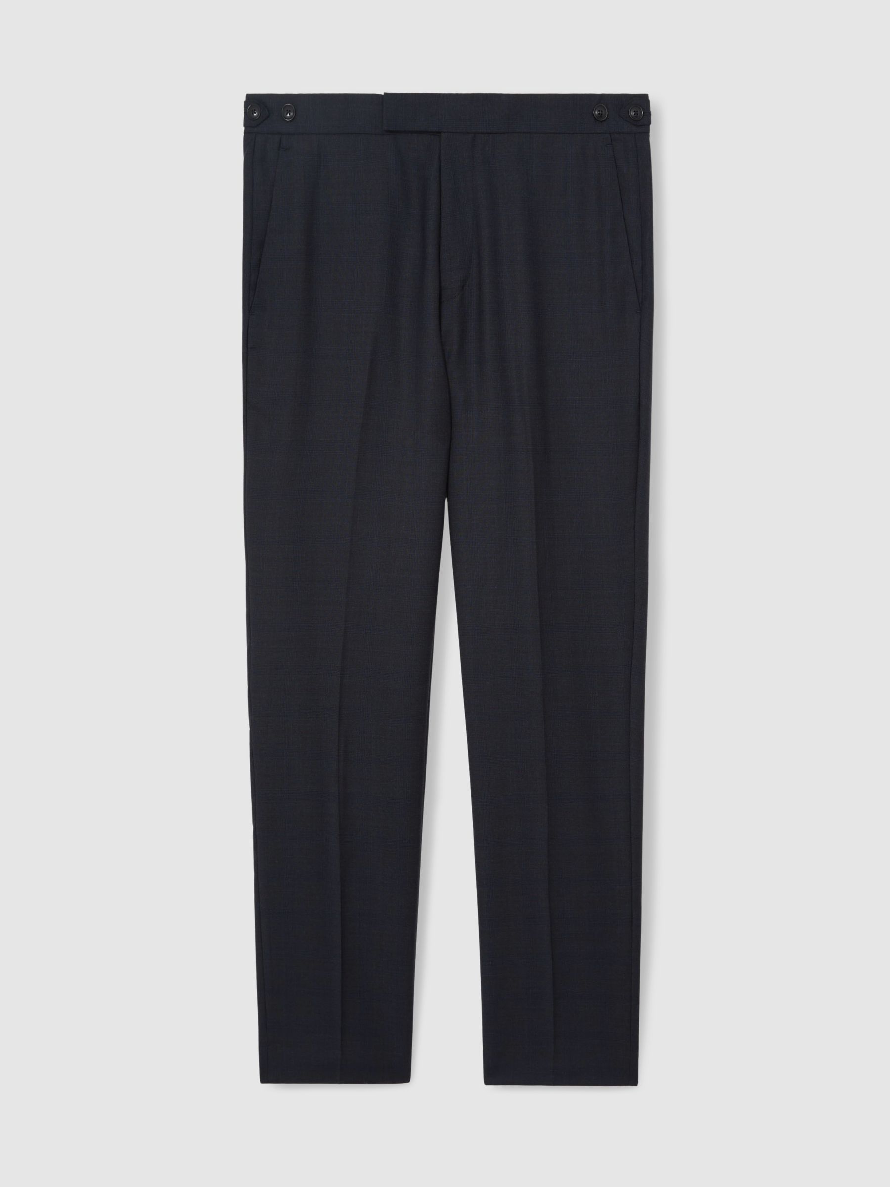 Wool Check Slim-Fit Suit Trousers in Navy - Image 2 of 7