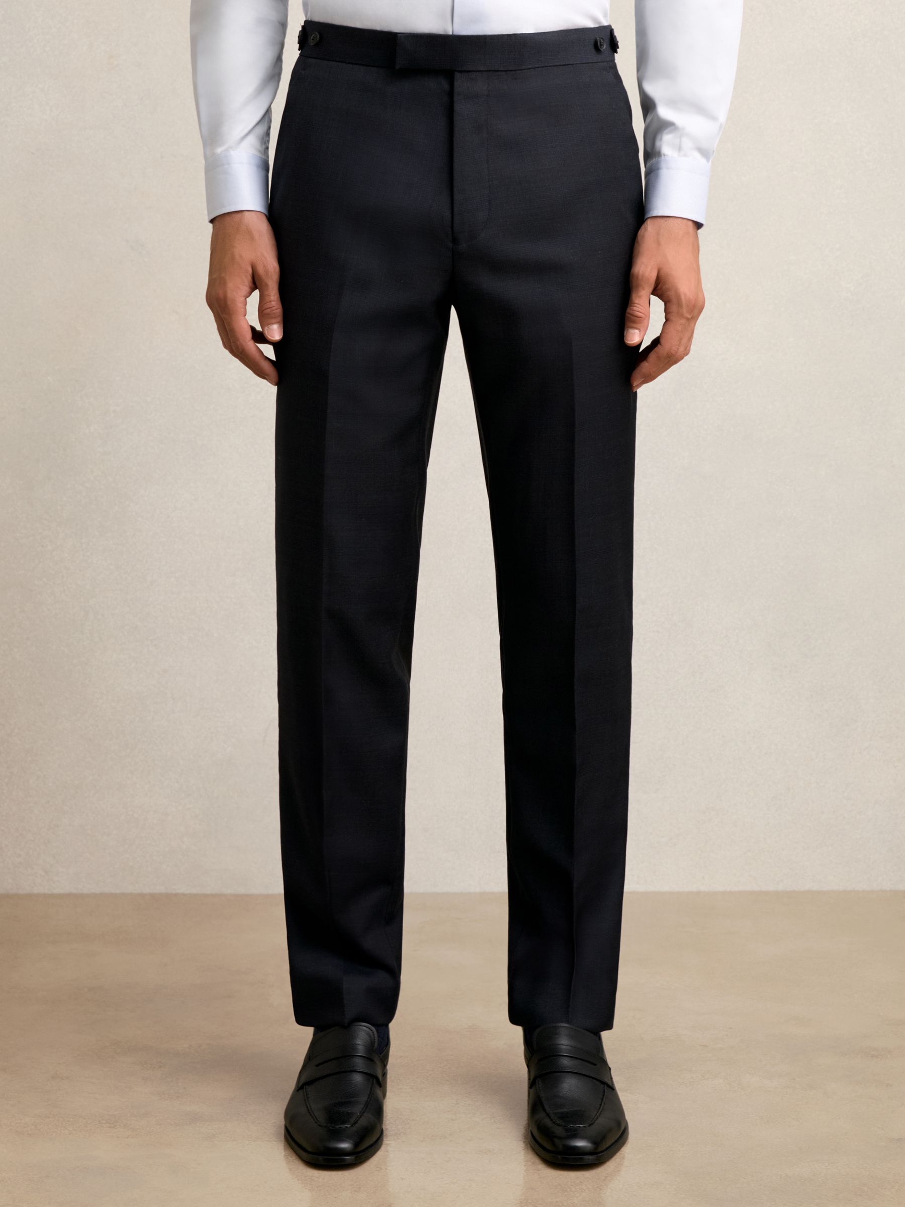 Wool Check Slim-Fit Suit Trousers in Navy - Image 4 of 7