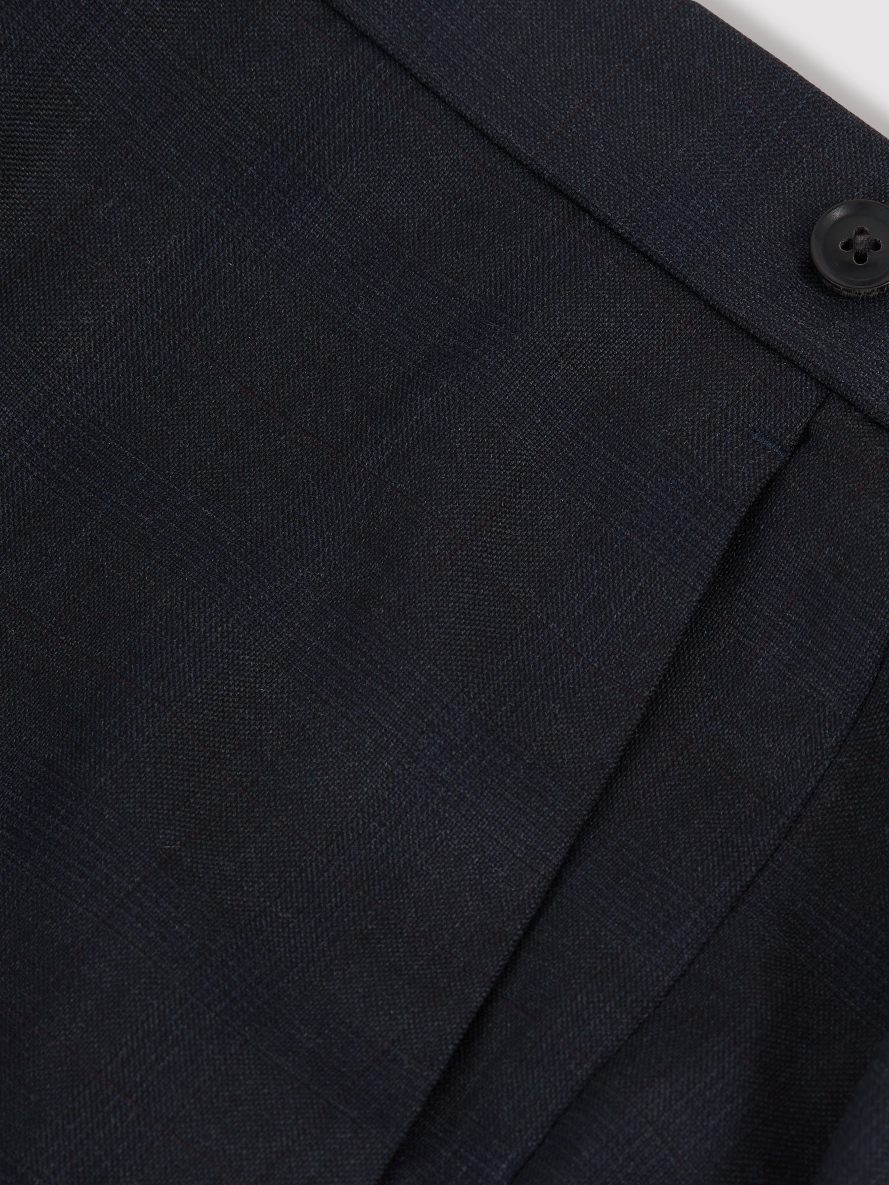 Wool Check Slim-Fit Suit Trousers in Navy - Image 7 of 7