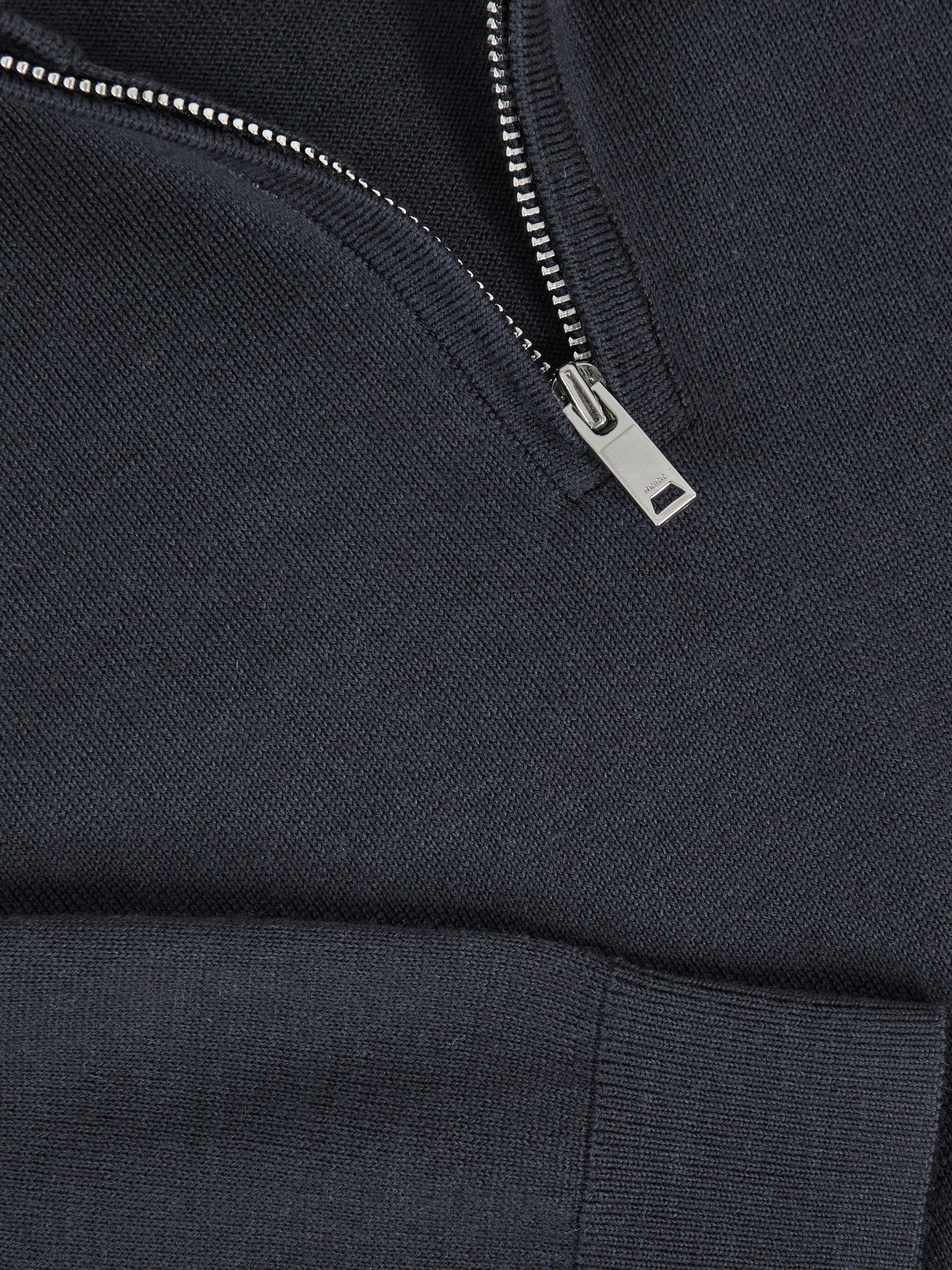 3-9 yrs Merino Wool Half-Zip Funnel Neck Jumper in Midnight Navy - Image 4 of 4