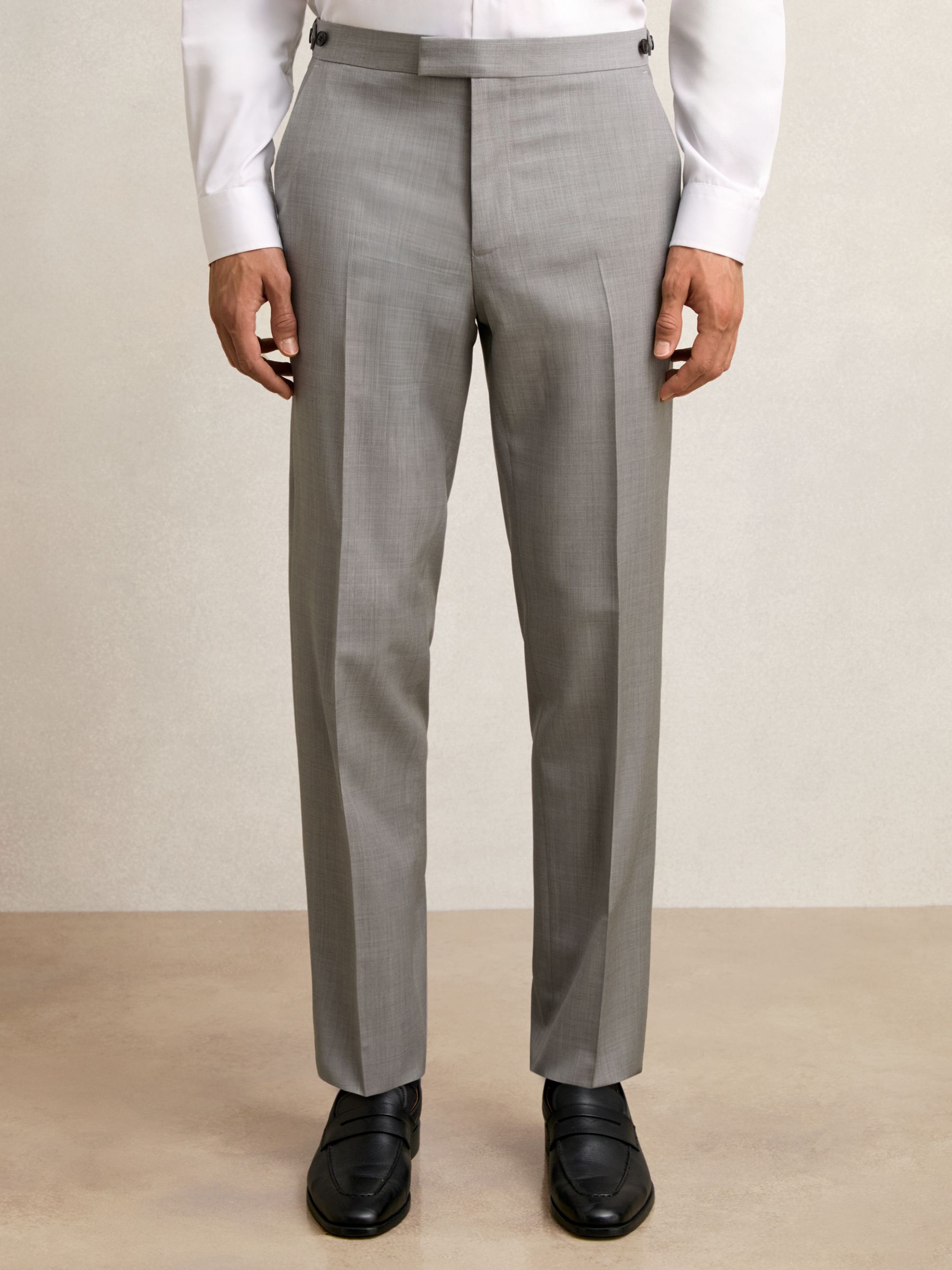 Wool Tailored-Fit Suit Trousers in Mid Grey - image 5