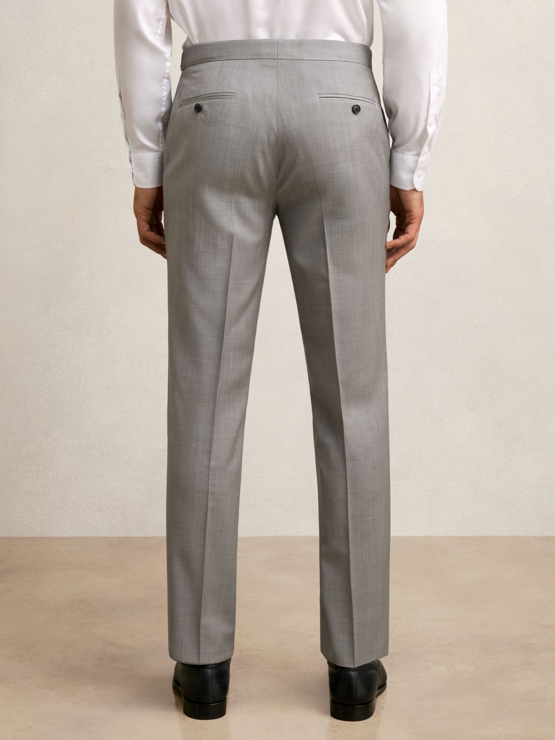 Wool Tailored-Fit Suit Trousers in Mid Grey - image 4