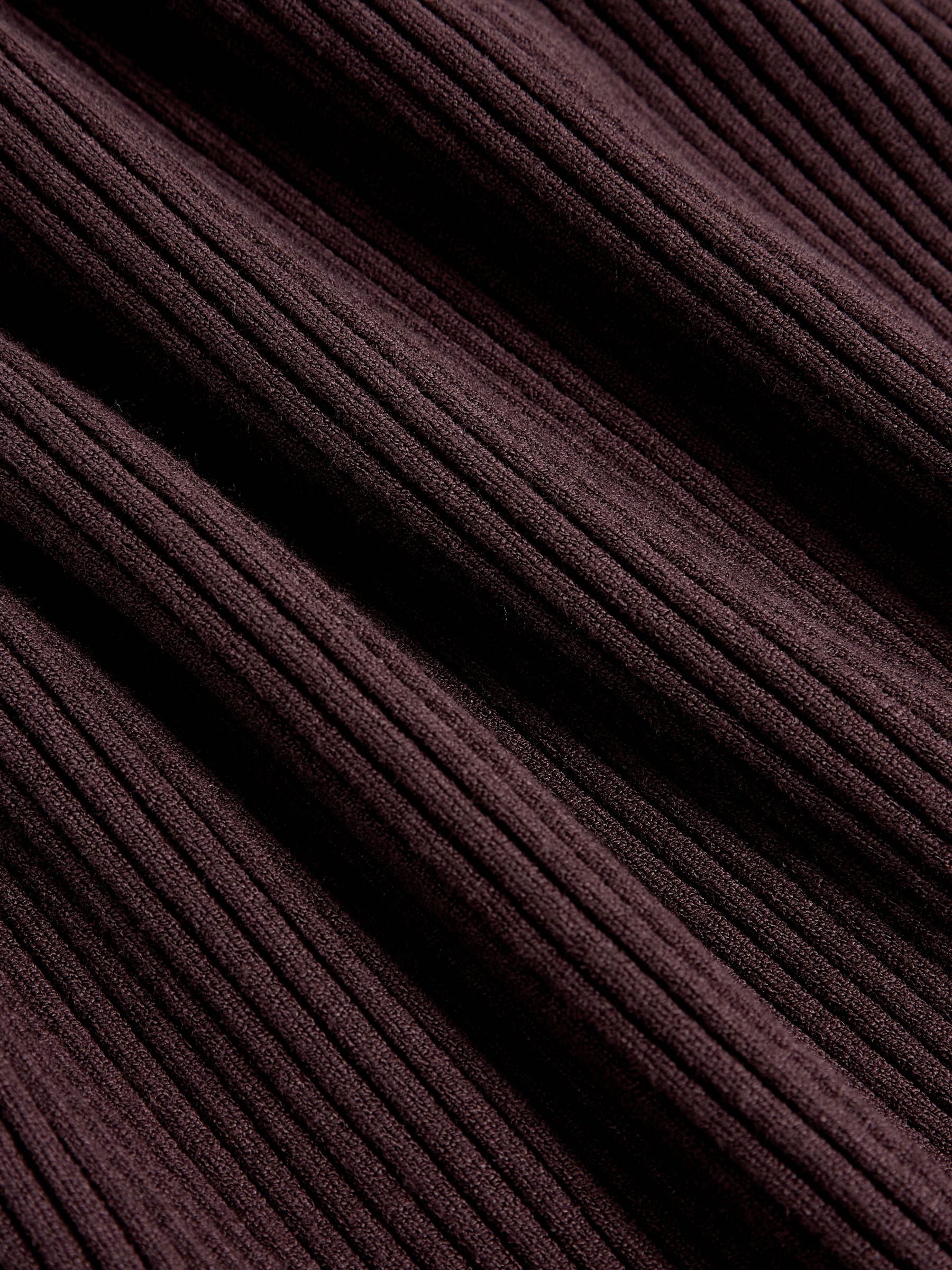 Asymmetric Draped Knitted Jumper in Plum - image 5