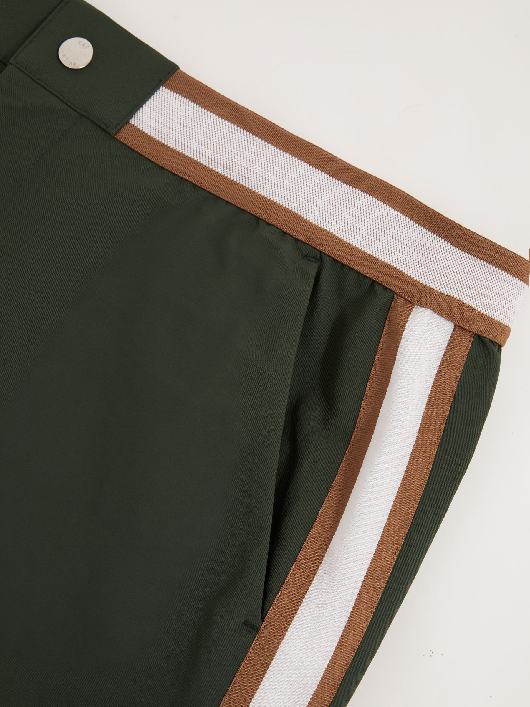 Reiss | Ché Stripe-Trim Swim Shorts in Pine Green - Image 5 of 5
