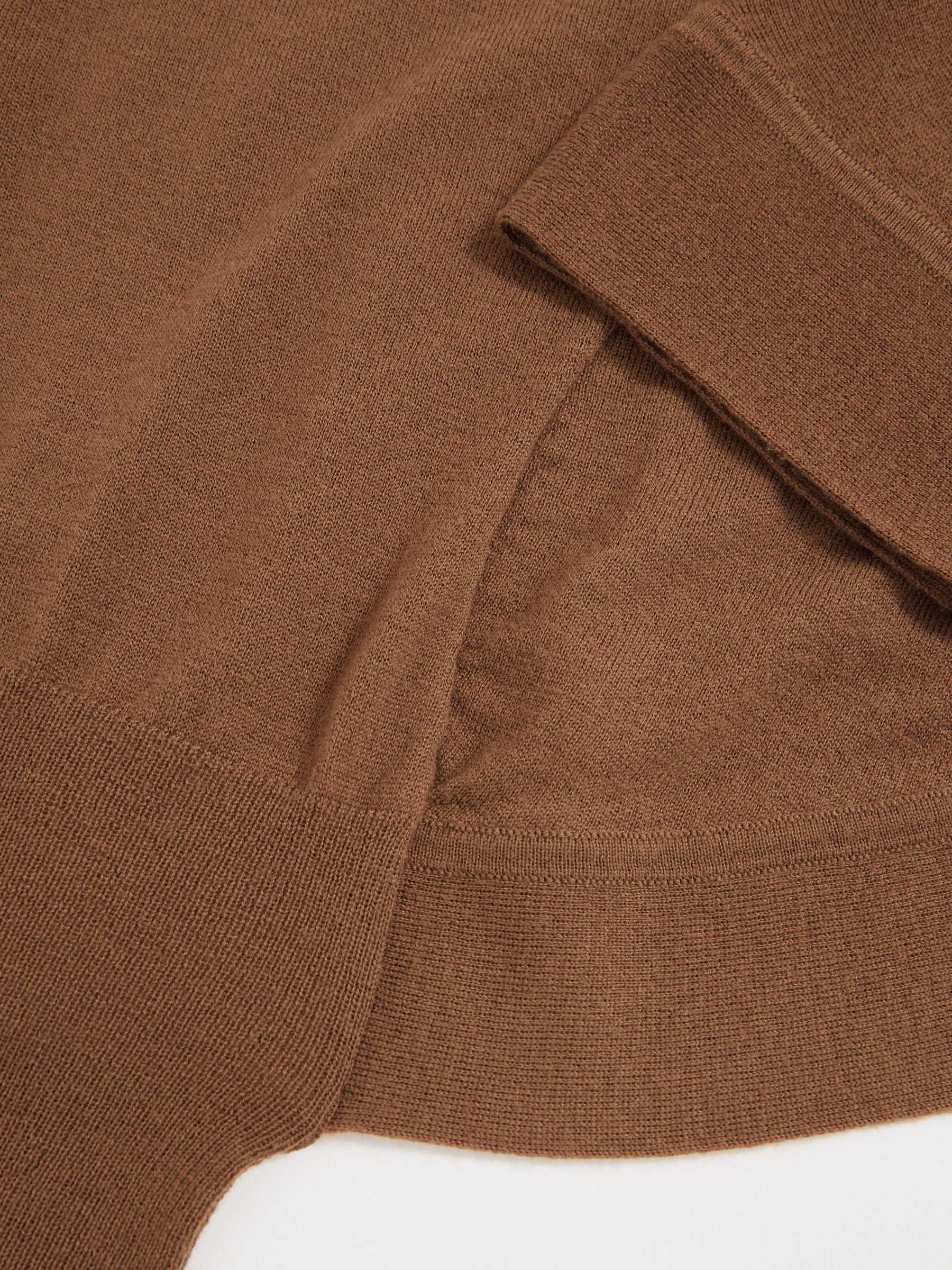 Merino Wool Batwing Roll-Neck Jumper in Tan - Image 5 of 5