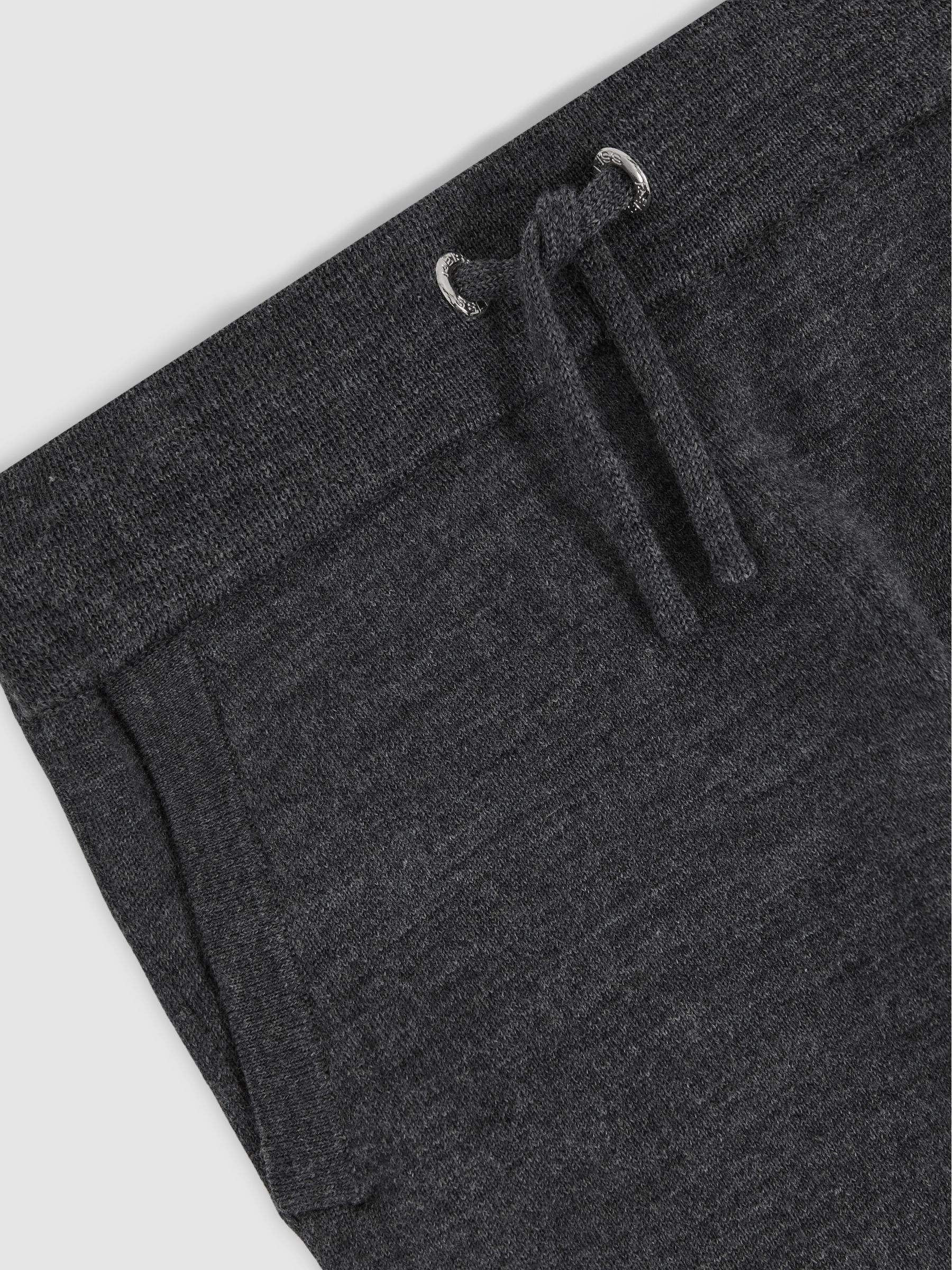 9-13 yrs Merino Wool Cuffed Joggers in Derby Grey Melange - Image 4 of 4