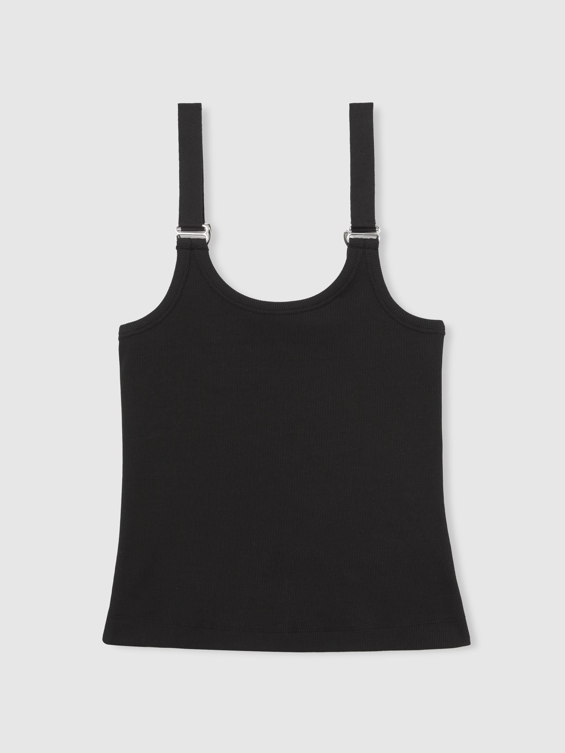 Stretch-Cotton D-Ring Strap Vest in Black - Image 2 of 5
