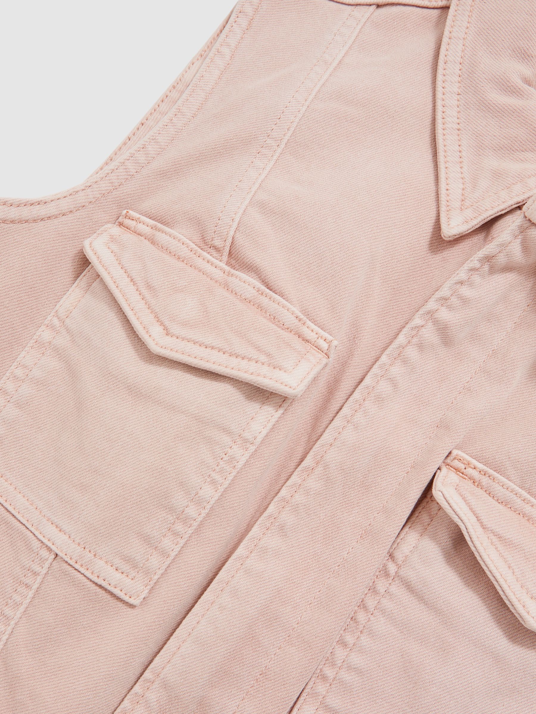 Good American Denim Zipped Mini Dress in Petal Pink - Image 5 of 5
