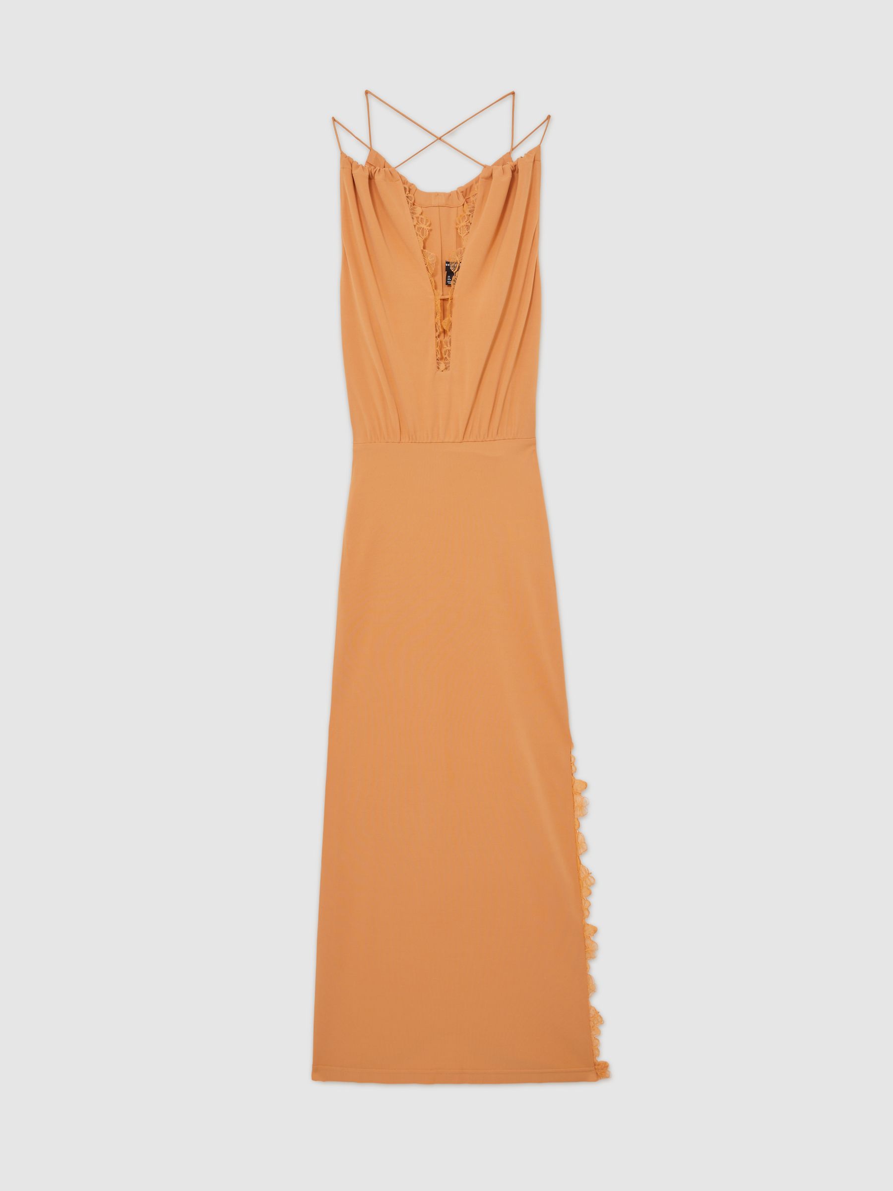 Atelier Drape Jersey Maxi Dress in Orange - Image 2 of 5