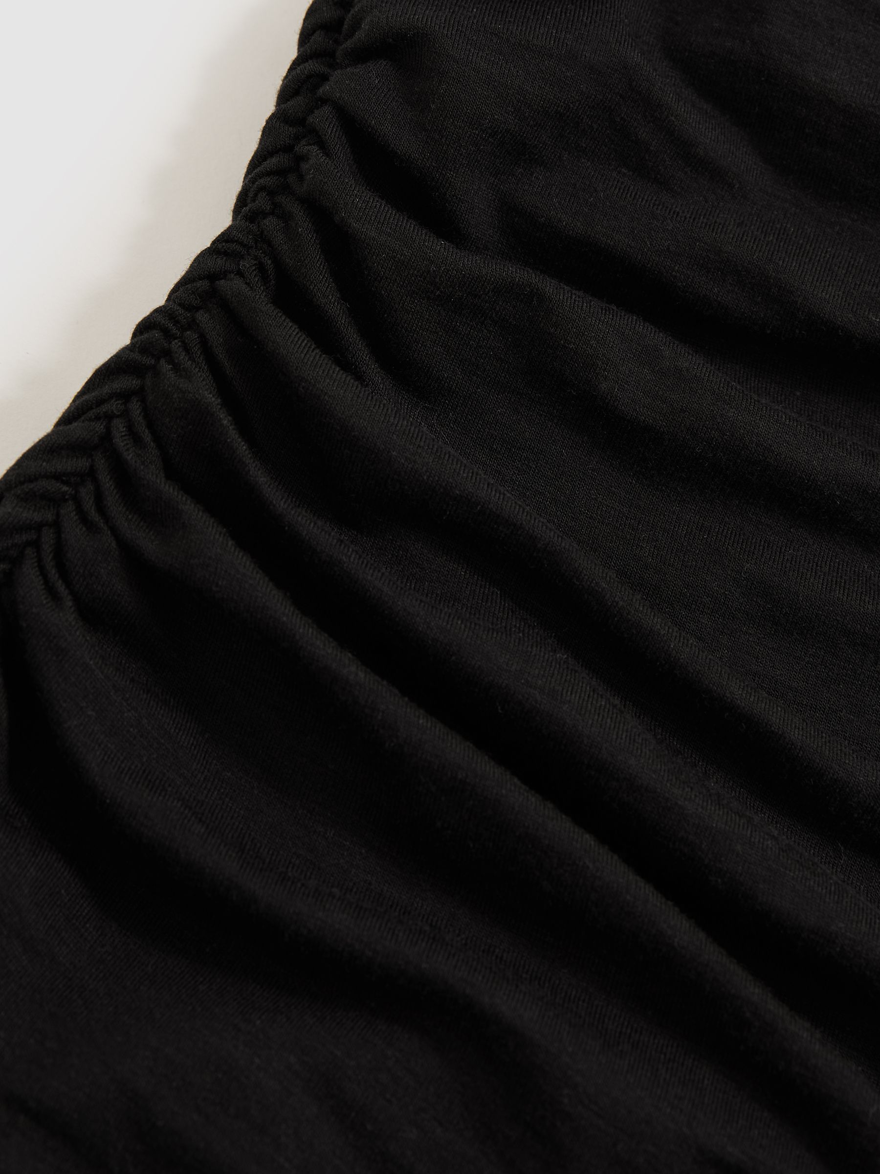 Stretch Lyocell Draped Top in Black - Image 6 of 6