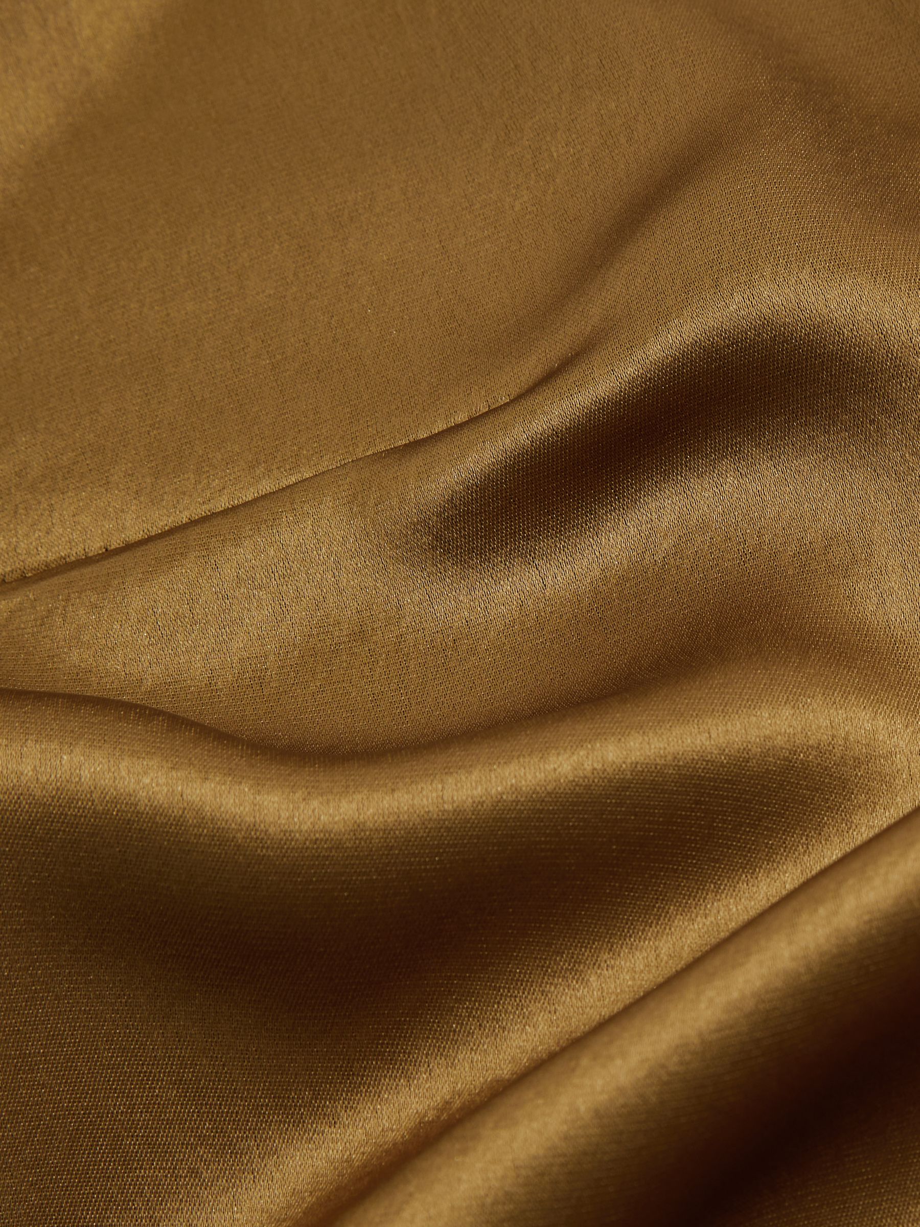 Acler Draped Satin Mini Dress in Gold Moss - Image 5 of 5