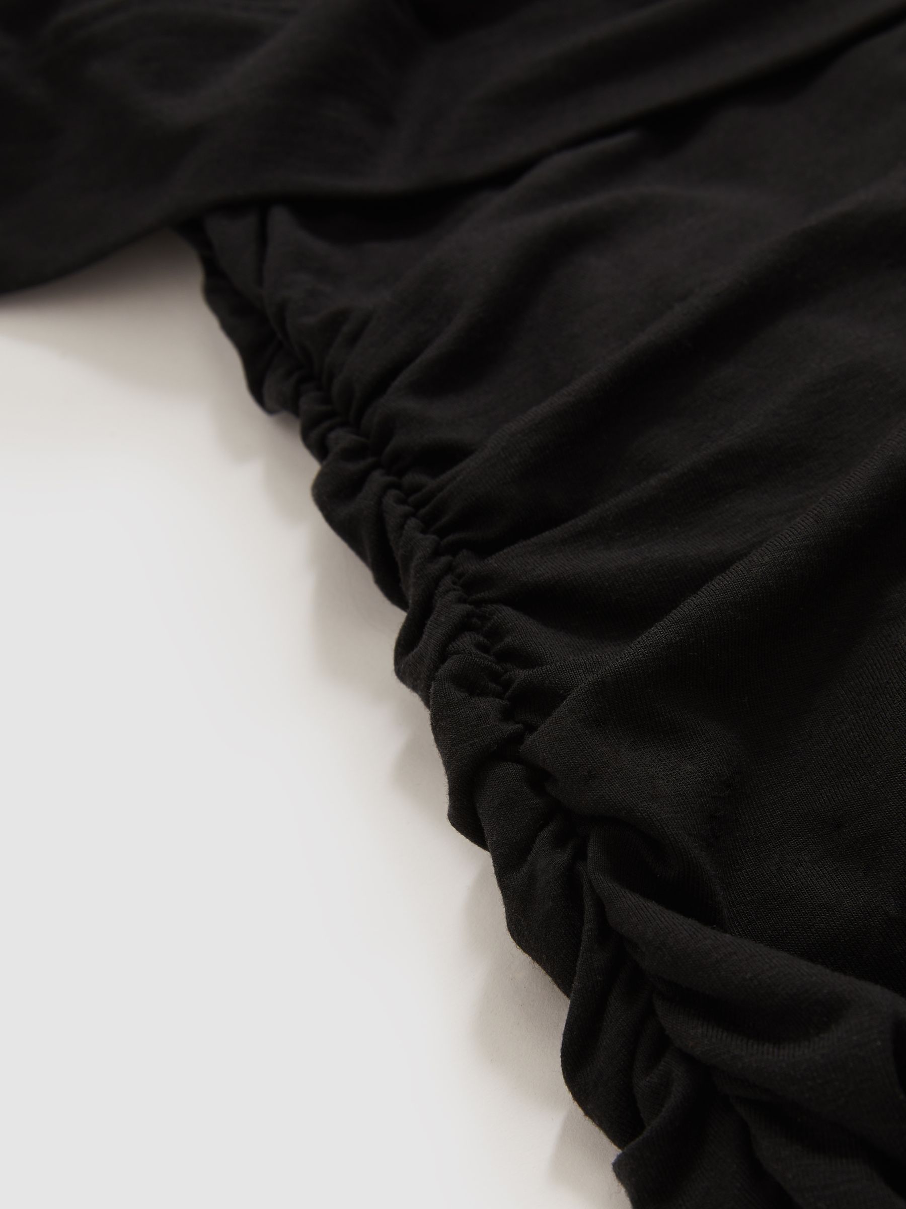 Stretch Lyocell Ruched Midi Dress in Black - Image 7 of 7