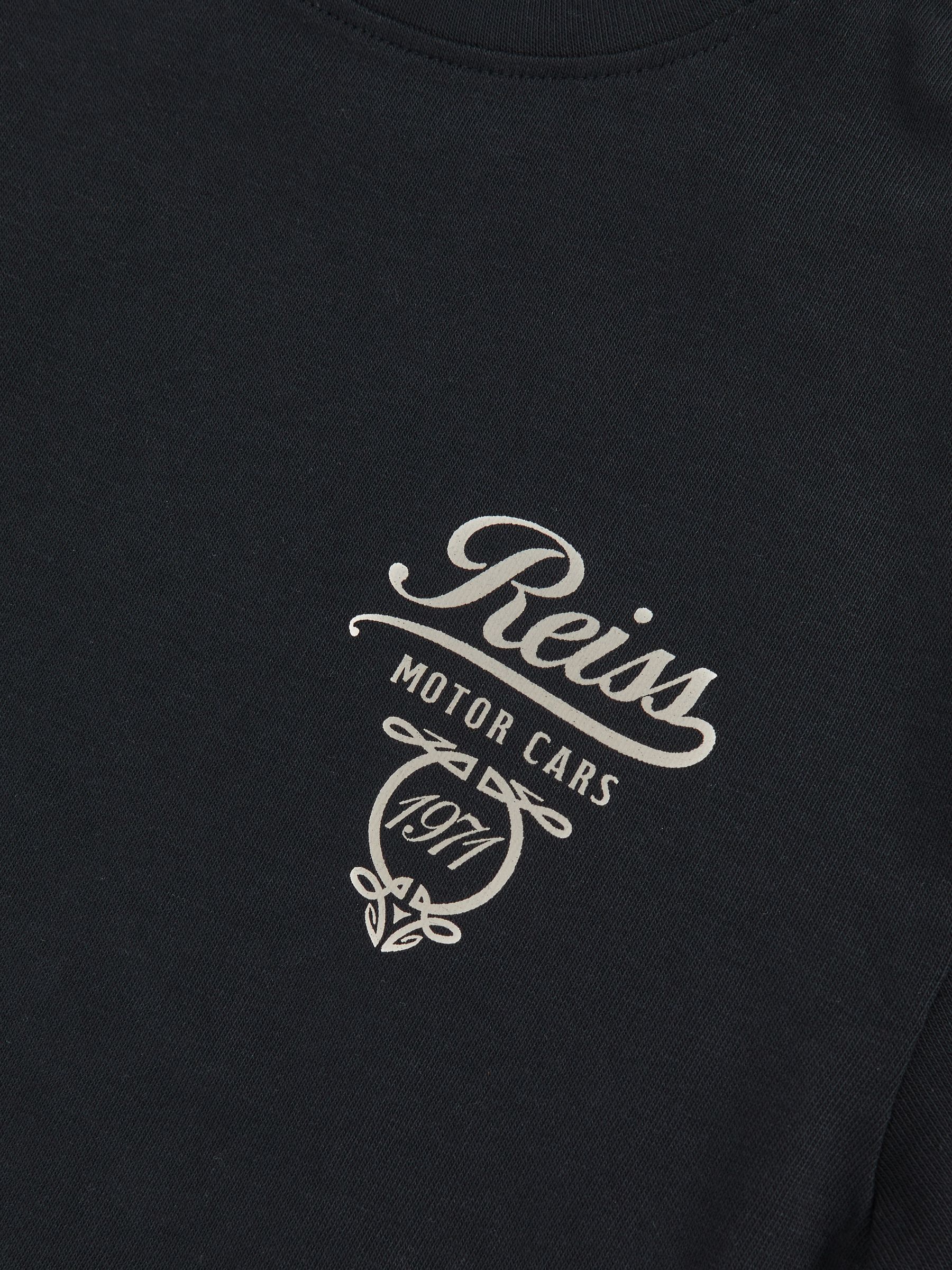 9-13 yrs Cotton Motor Cars-Print T-Shirt in Washed Blue/White - Image 4 of 4
