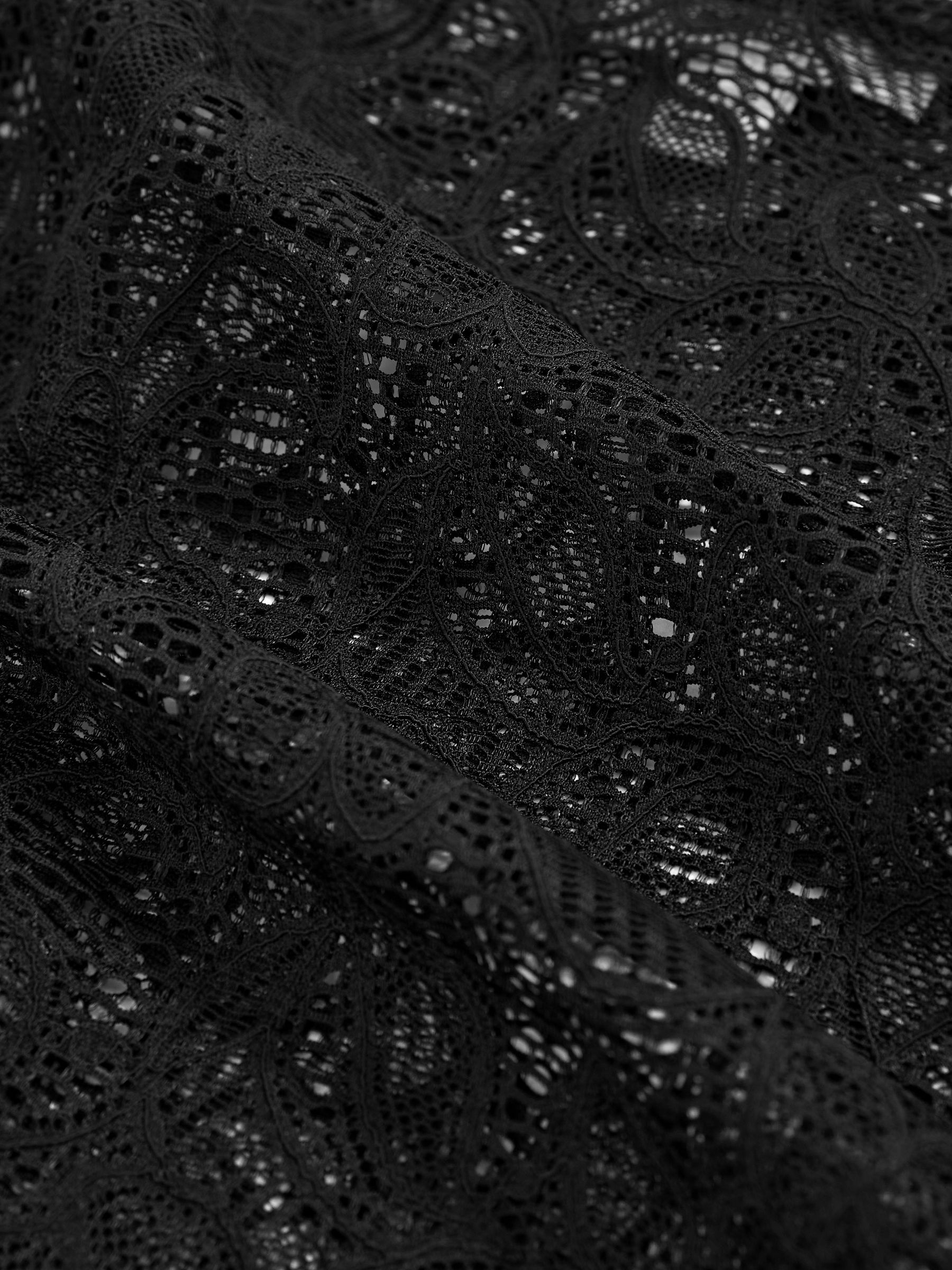 Floral Print Lace Bodysuit in Black - Image 7 of 7