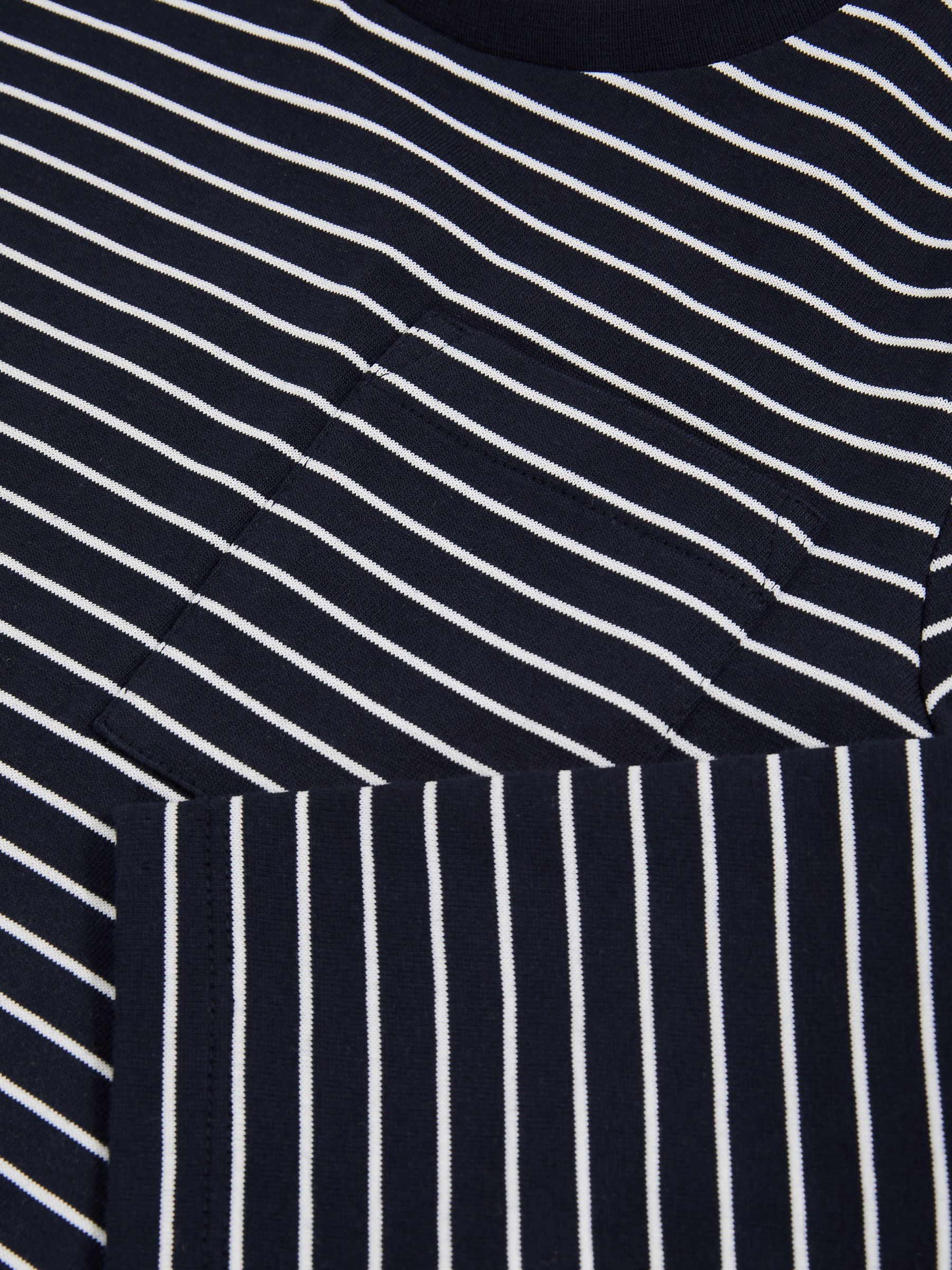 4-9 yrs Stretch-Cotton Stripe T-Shirt in Navy/White - Image 4 of 4