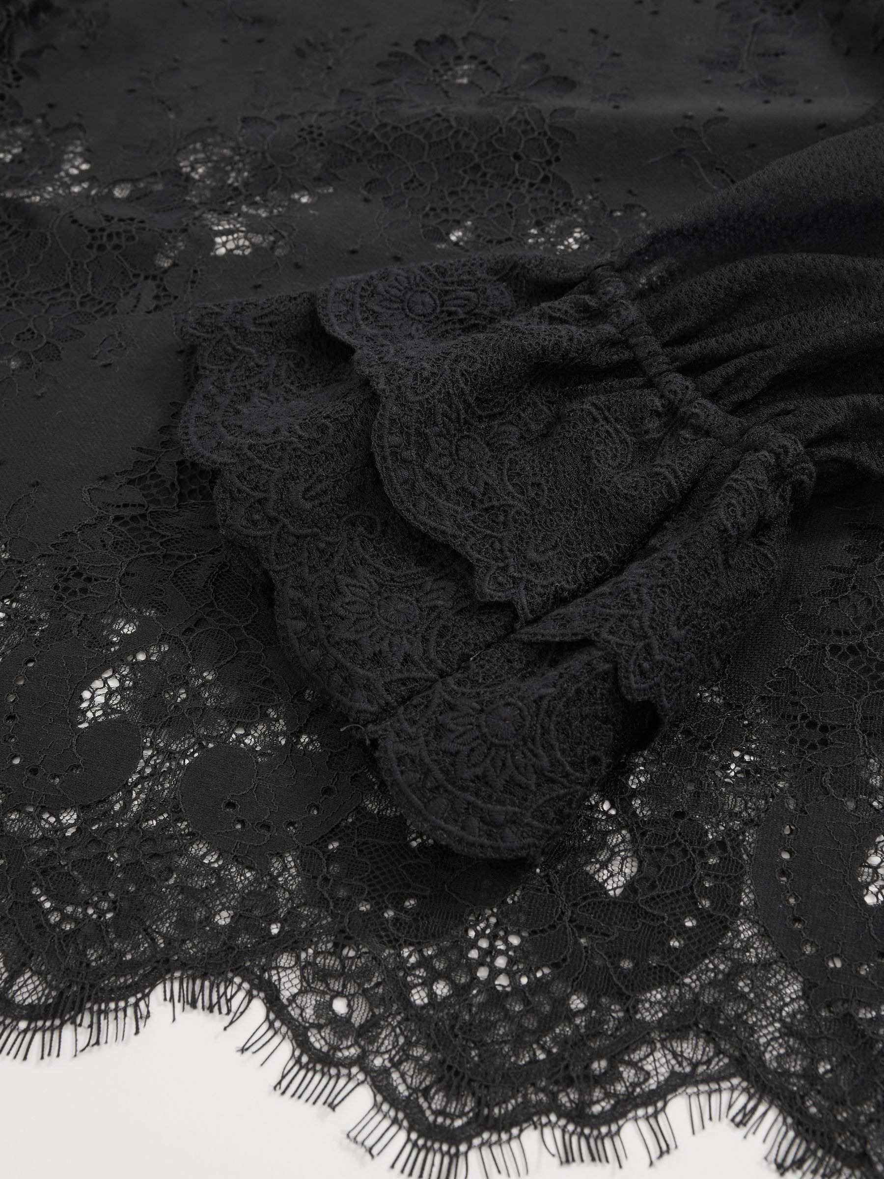 Lace Flared-Cuff Blouse in Navy - Image 5 of 5