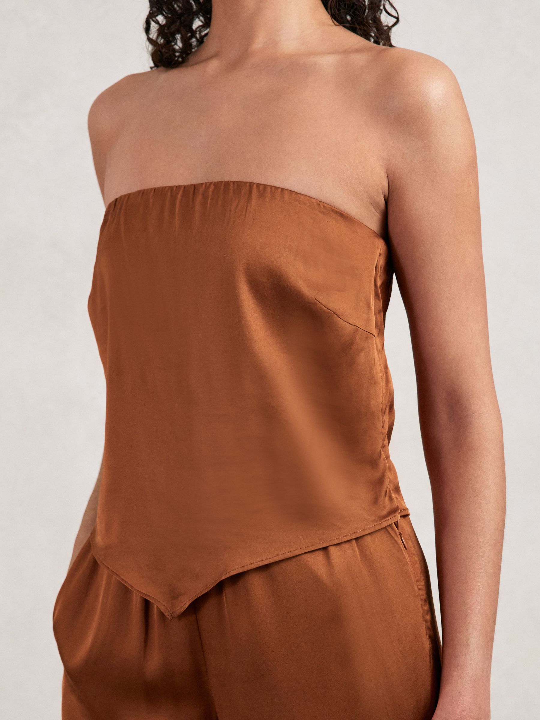 Good American Satin Handkerchief Top in Copper - Image 4 of 6