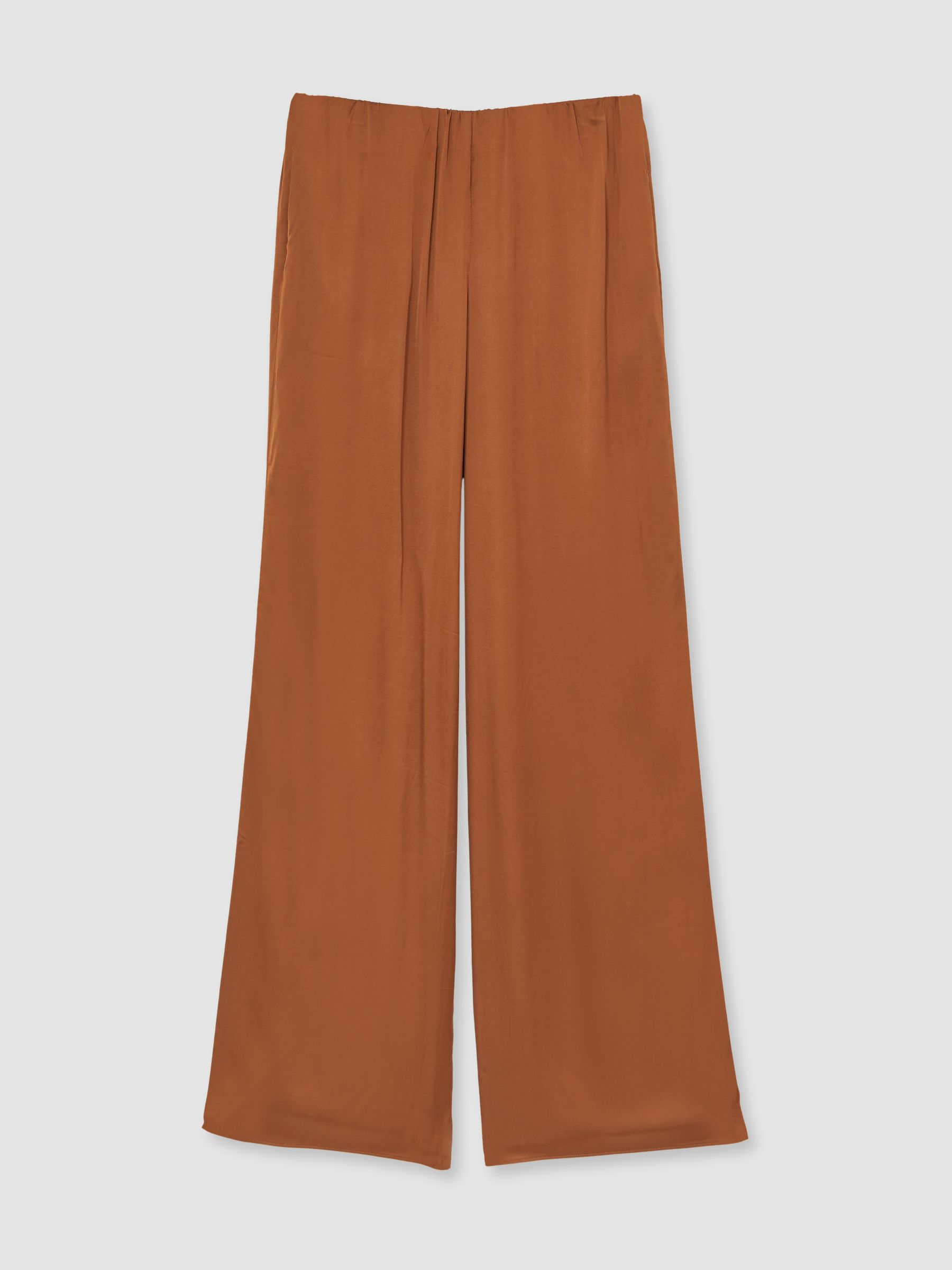 Good American Satin Wide-Leg Trousers in Copper - Image 2 of 5