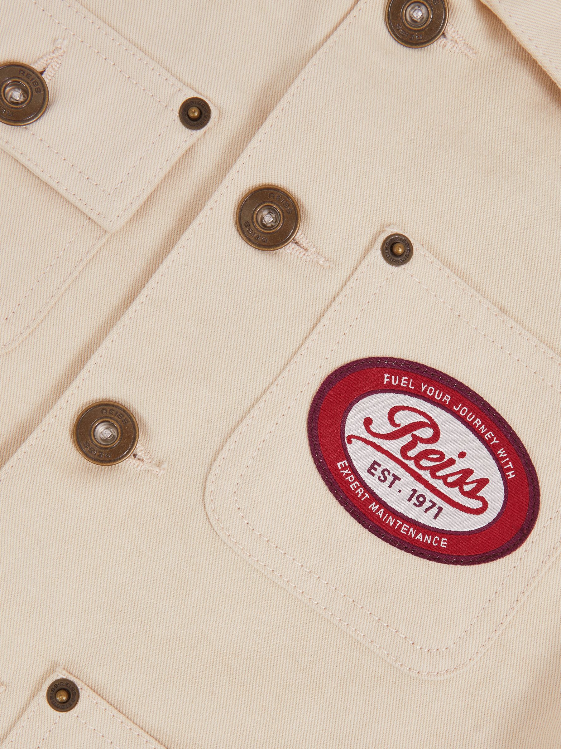 9-13 yrs Denim Motor Cars Overshirt in Off White - Image 5 of 5