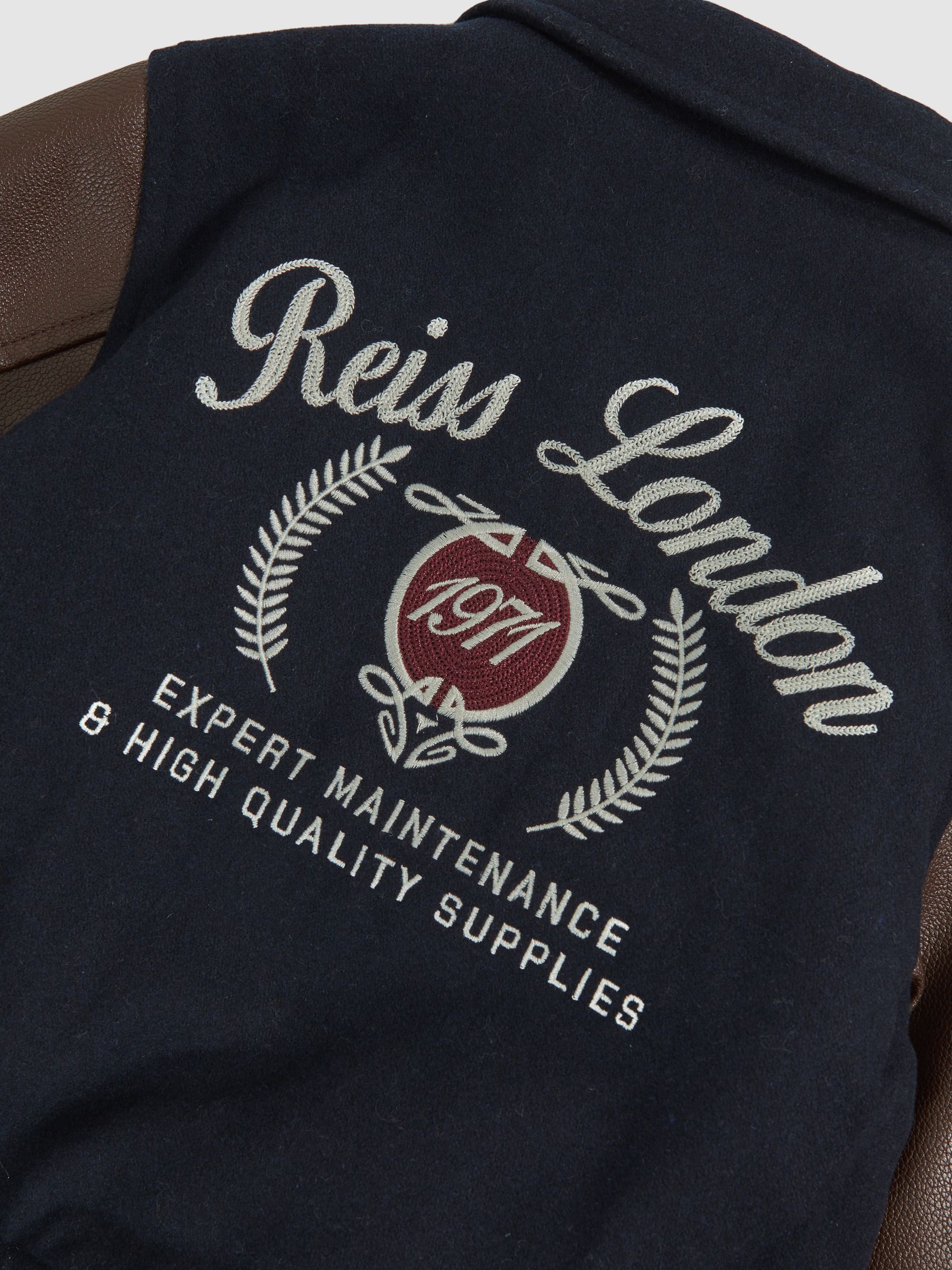 3-9 yrs Motor Cars Press-Stud Bomber Jacket in Navy/Brown - Image 5 of 5