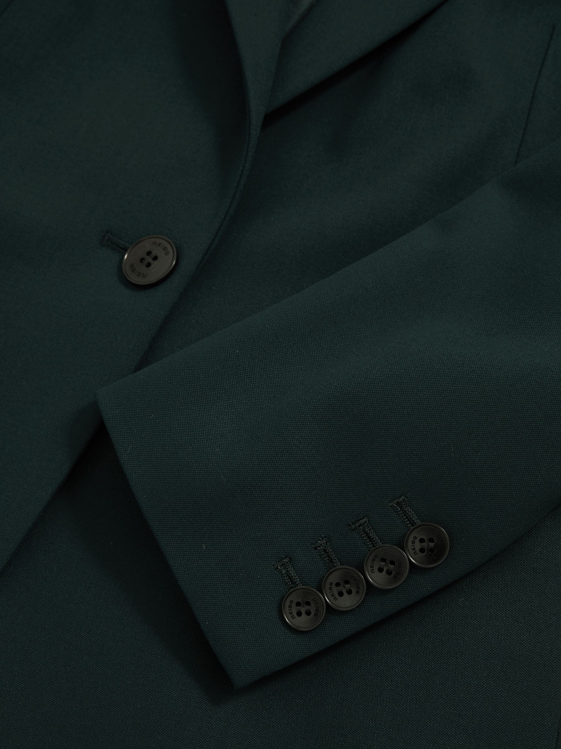 Wool-Blend Single-Breasted Suit Blazer in Green - image 3