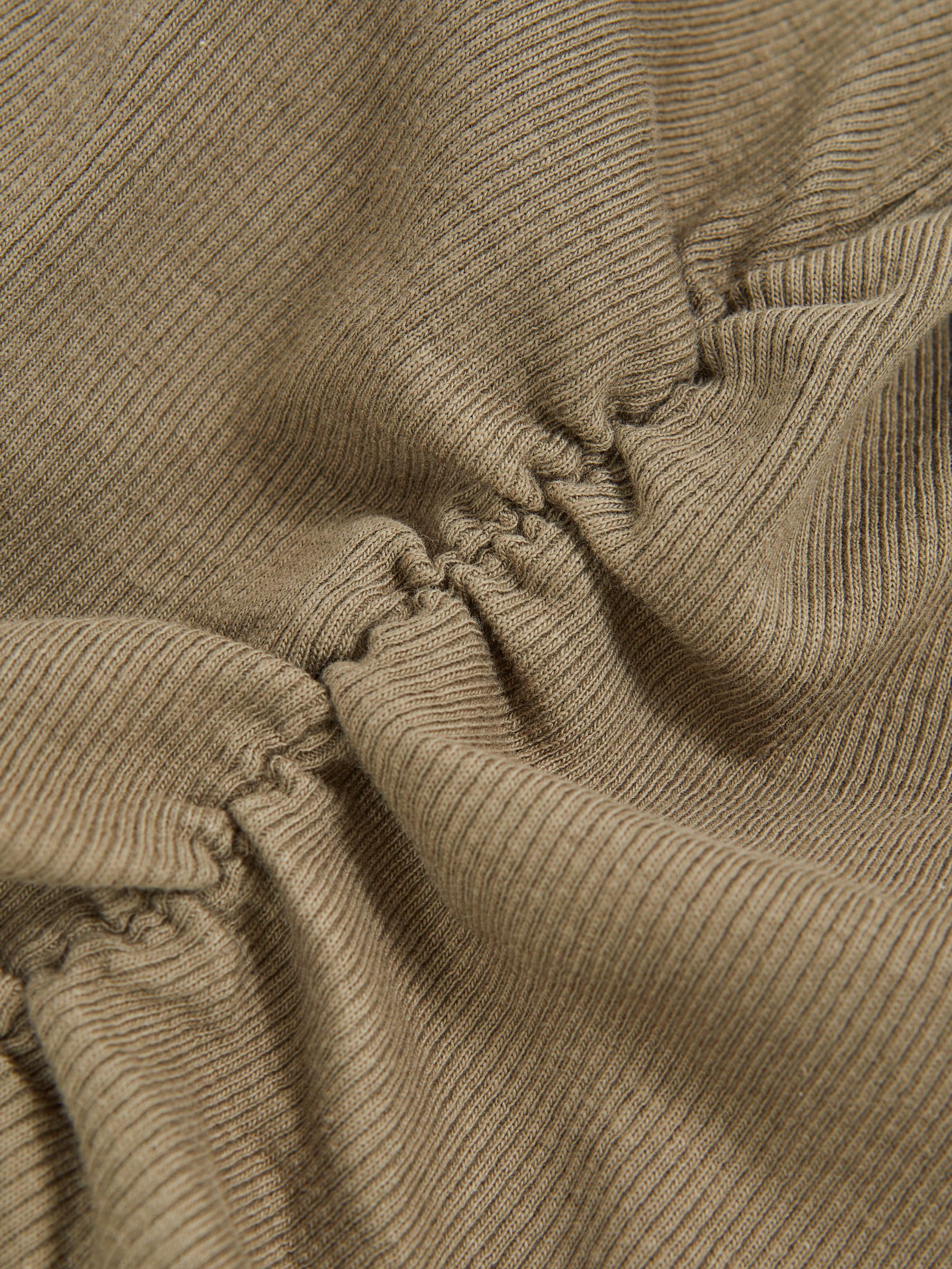 4-9 yrs Cotton Ruched Long-Sleeve T-Shirt with Stretch in Khaki - Image 4 of 4