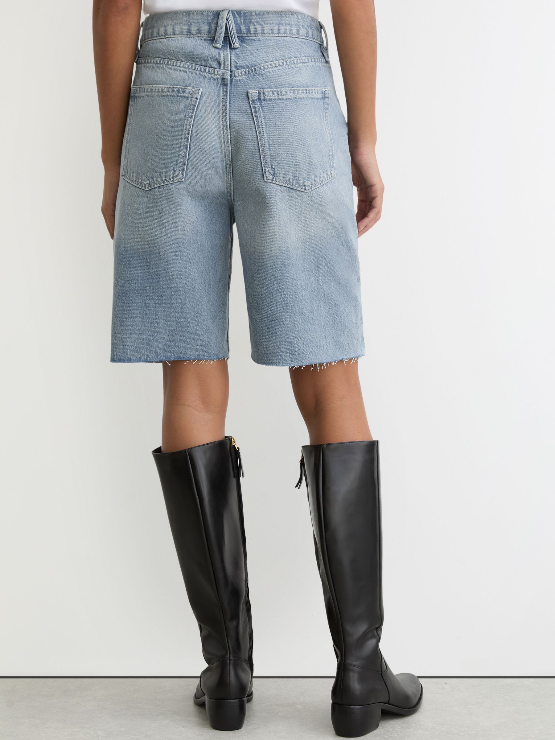 Good American Denim Bermuda Shorts in Indigo Blue - image 5