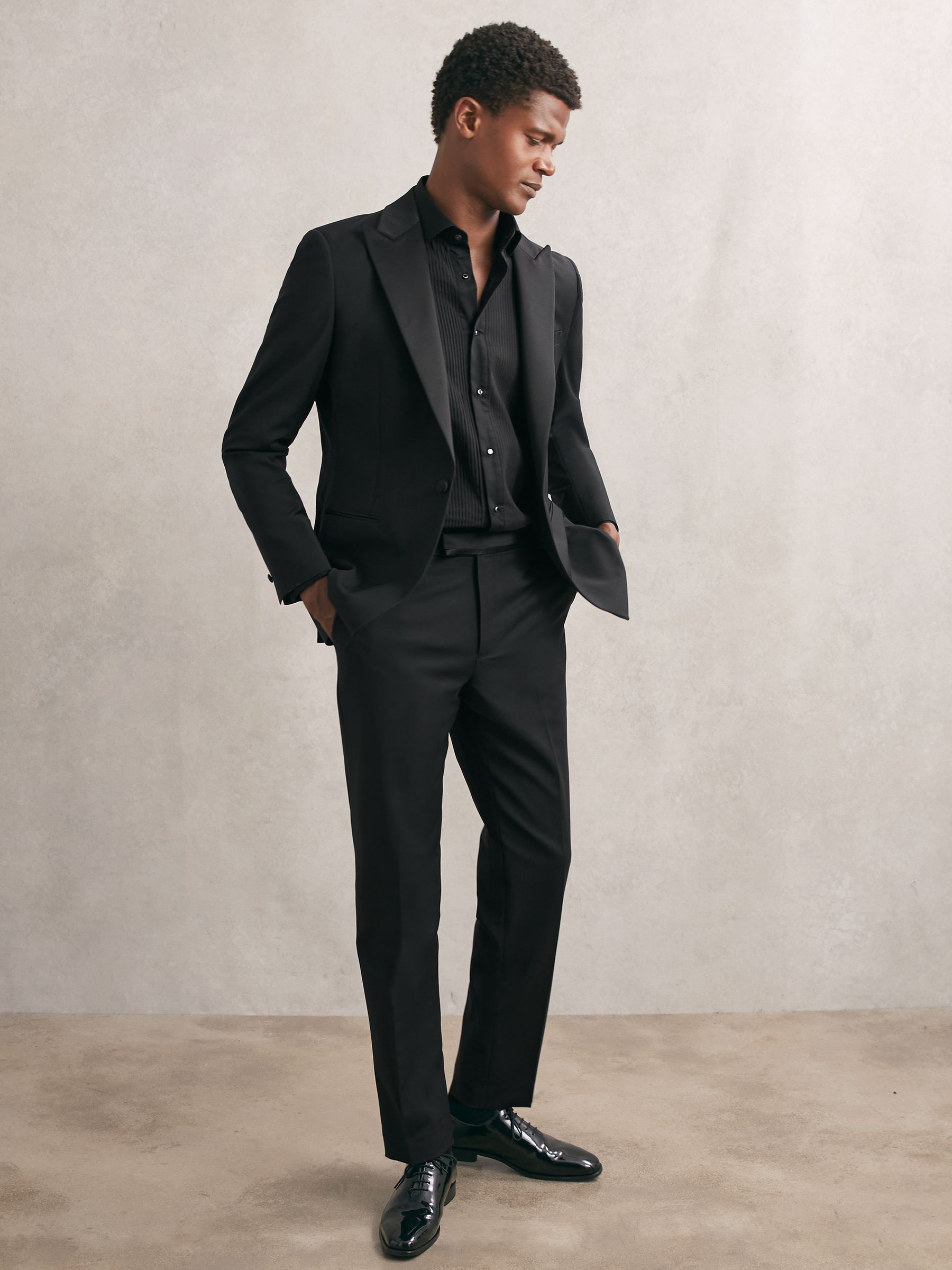 Slim Fit Cotton Dinner Shirt in Black - image 4