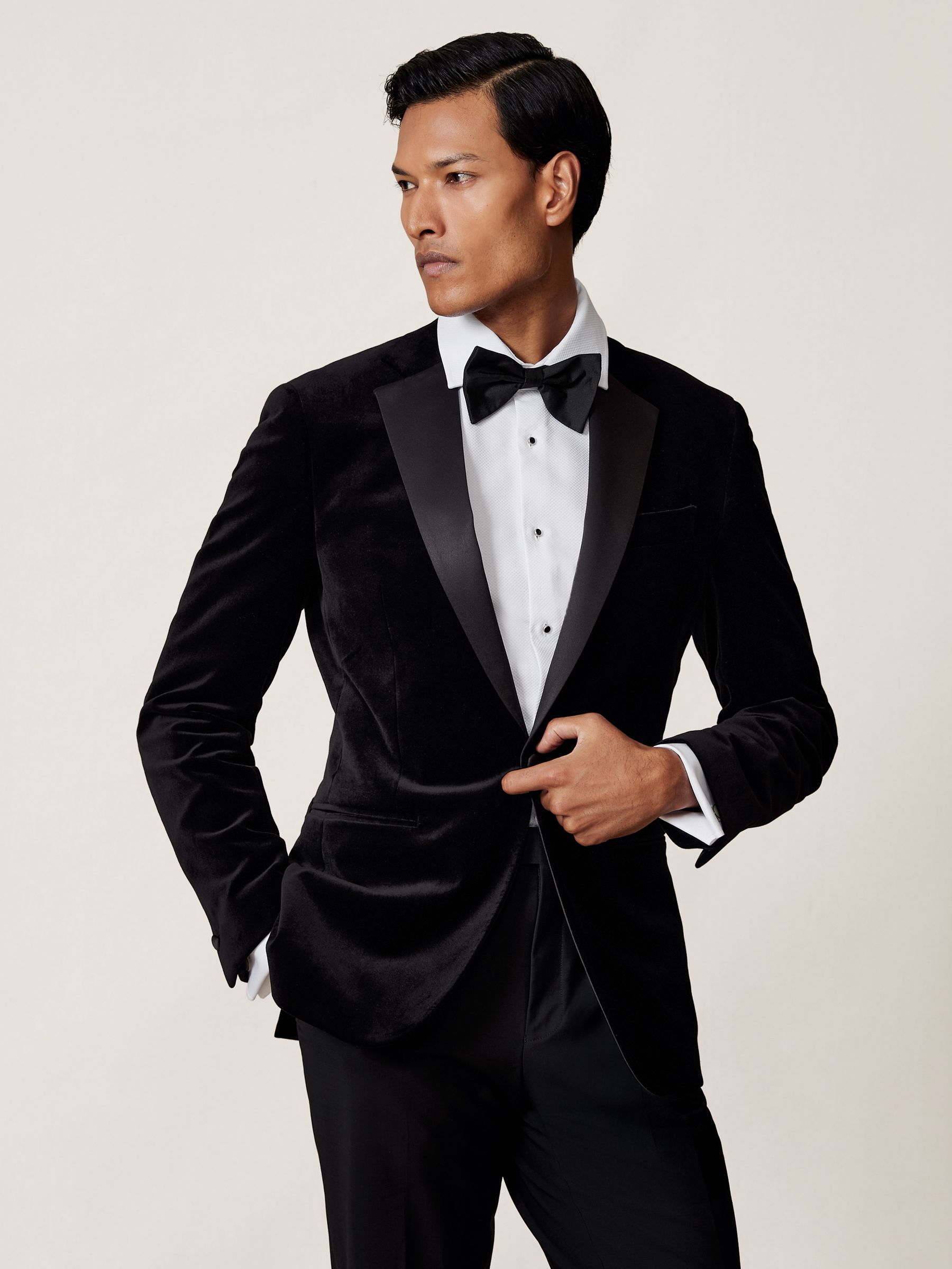 Slim Fit Cotton Double-Cuff Dinner Shirt Regular-Fit in White - Image 1 of 7