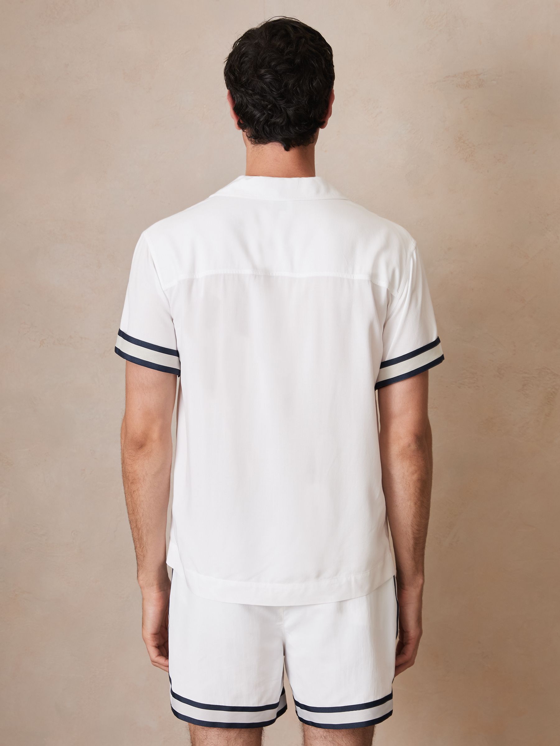 Reiss | Ché Stripe-Cuff Shirt in White - Image 5 of 6