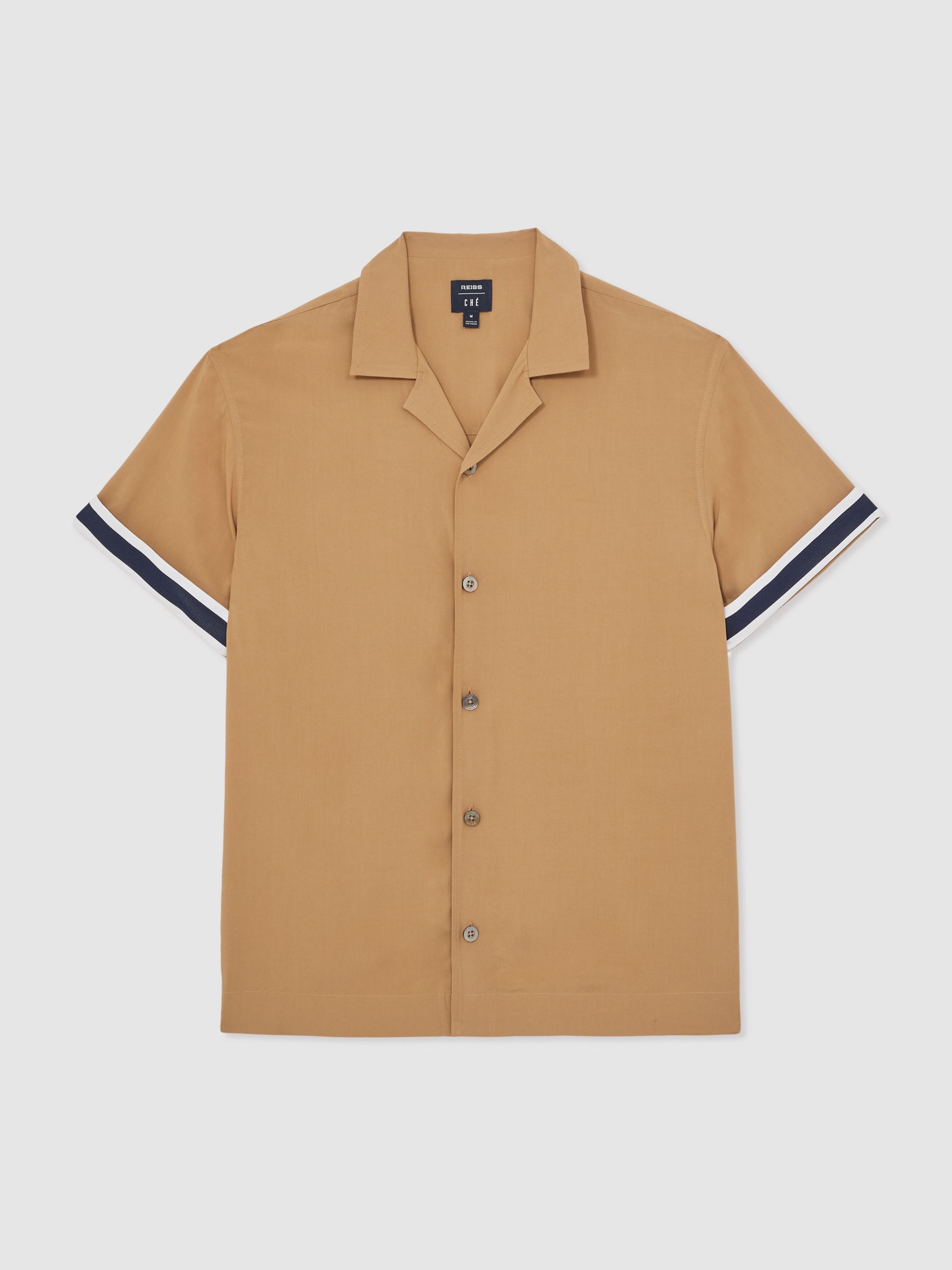 Reiss | Ché Stripe-Cuff Shirt in Camel - Image 2 of 8