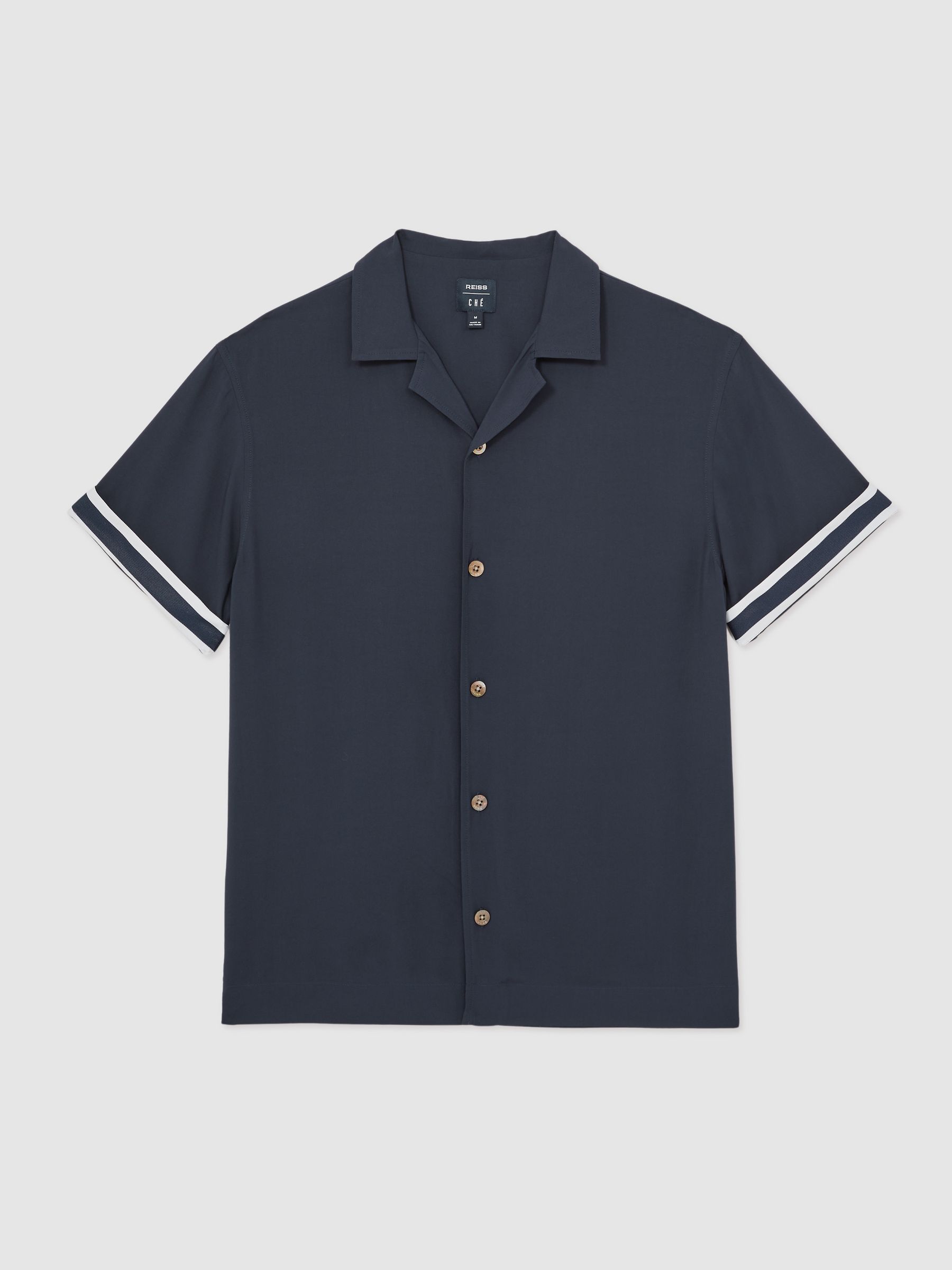 Reiss | Ché Stripe-Cuff Shirt in Navy - Image 2 of 7