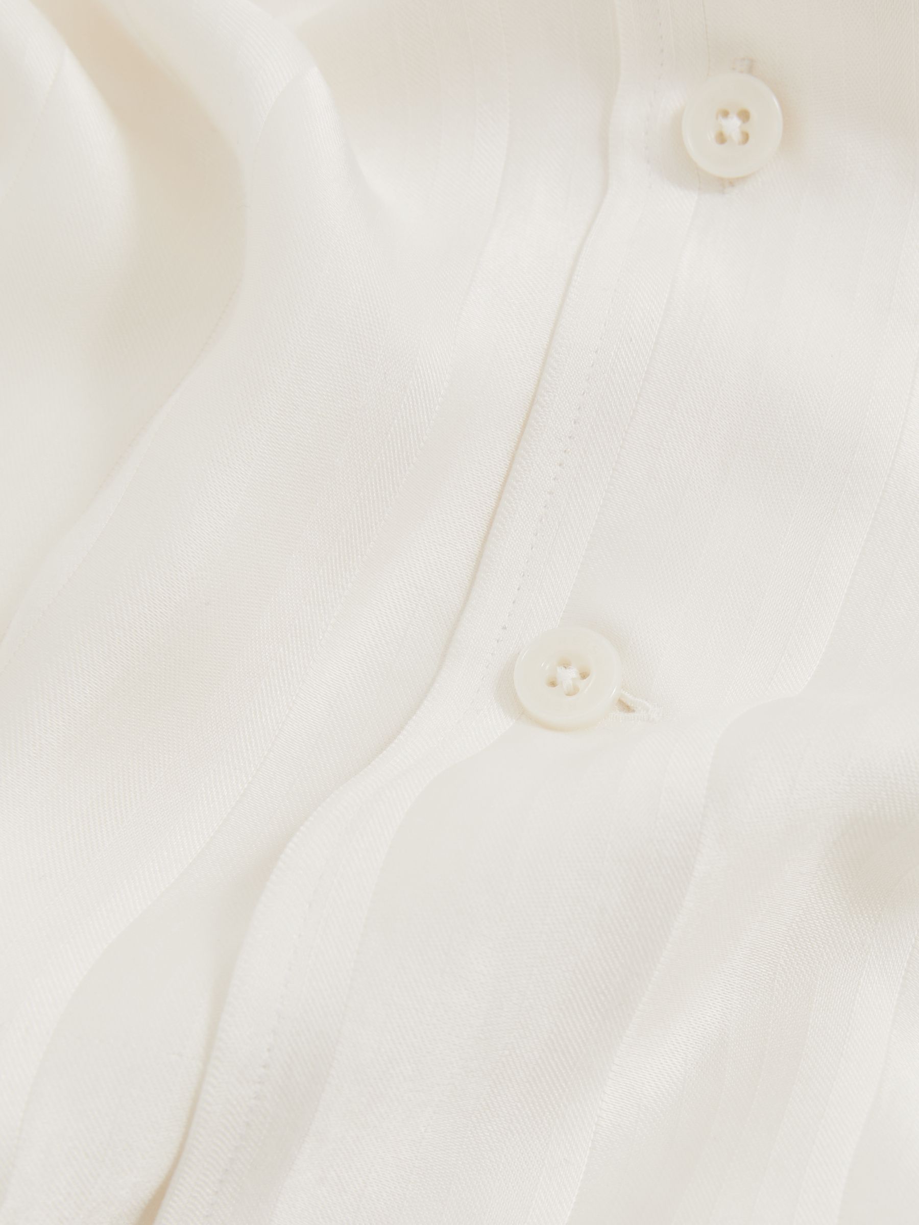 Jacquard Stripe Cuban Collar Shirt in White - image 5