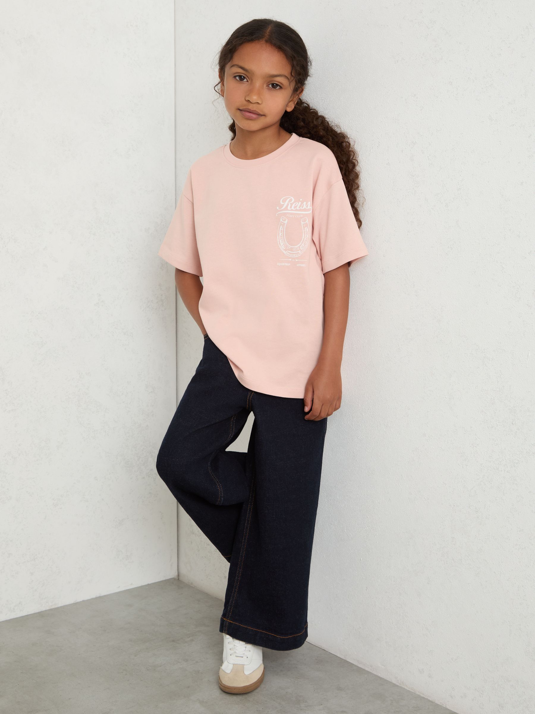 3-9 yrs Cotton Pony Club Print T-Shirt in Pink - Image 4 of 5
