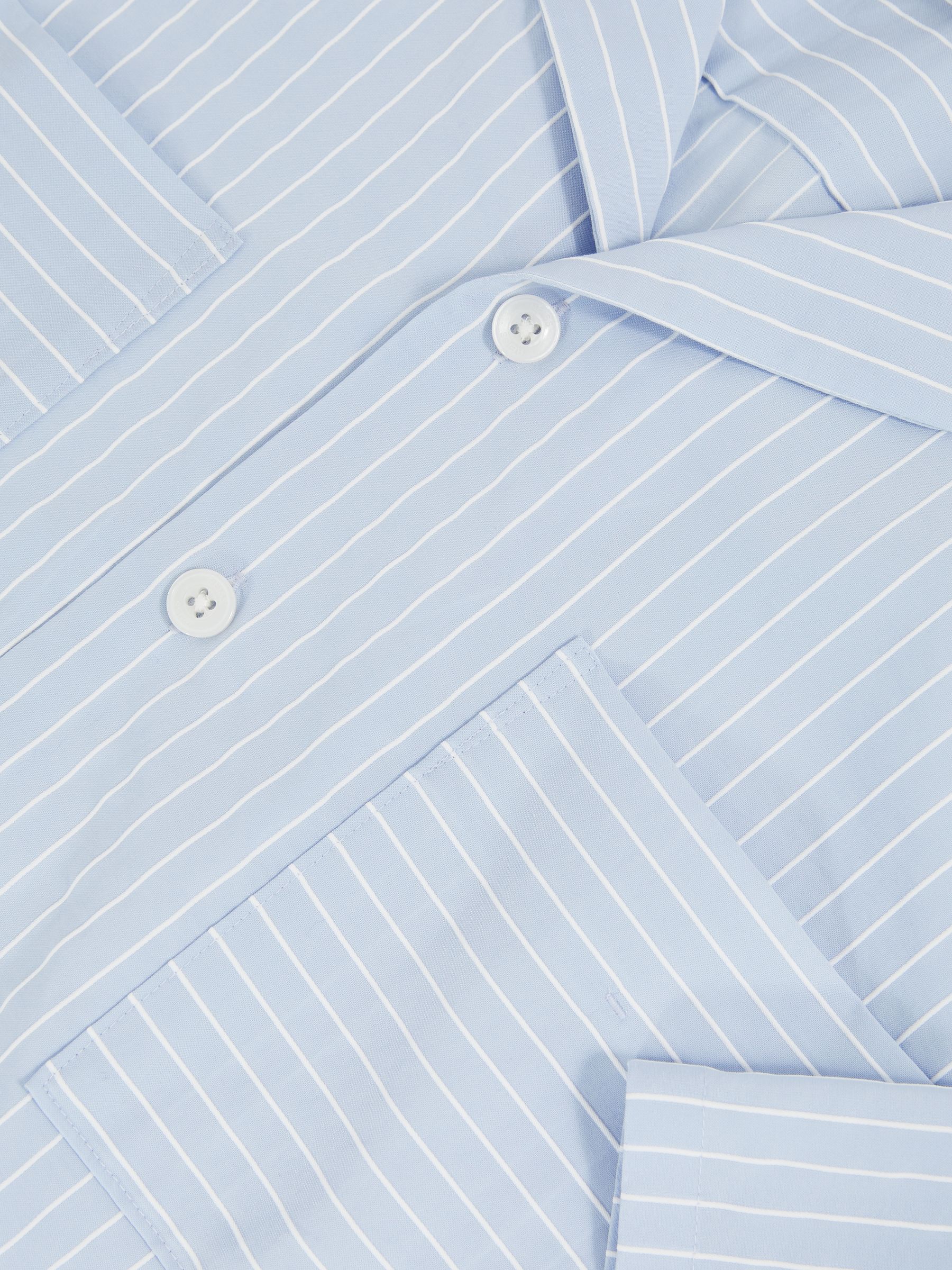 Lyocell-Blend Stripe Twin-Pocket Shirt in Soft Blue/White - Image 6 of 6