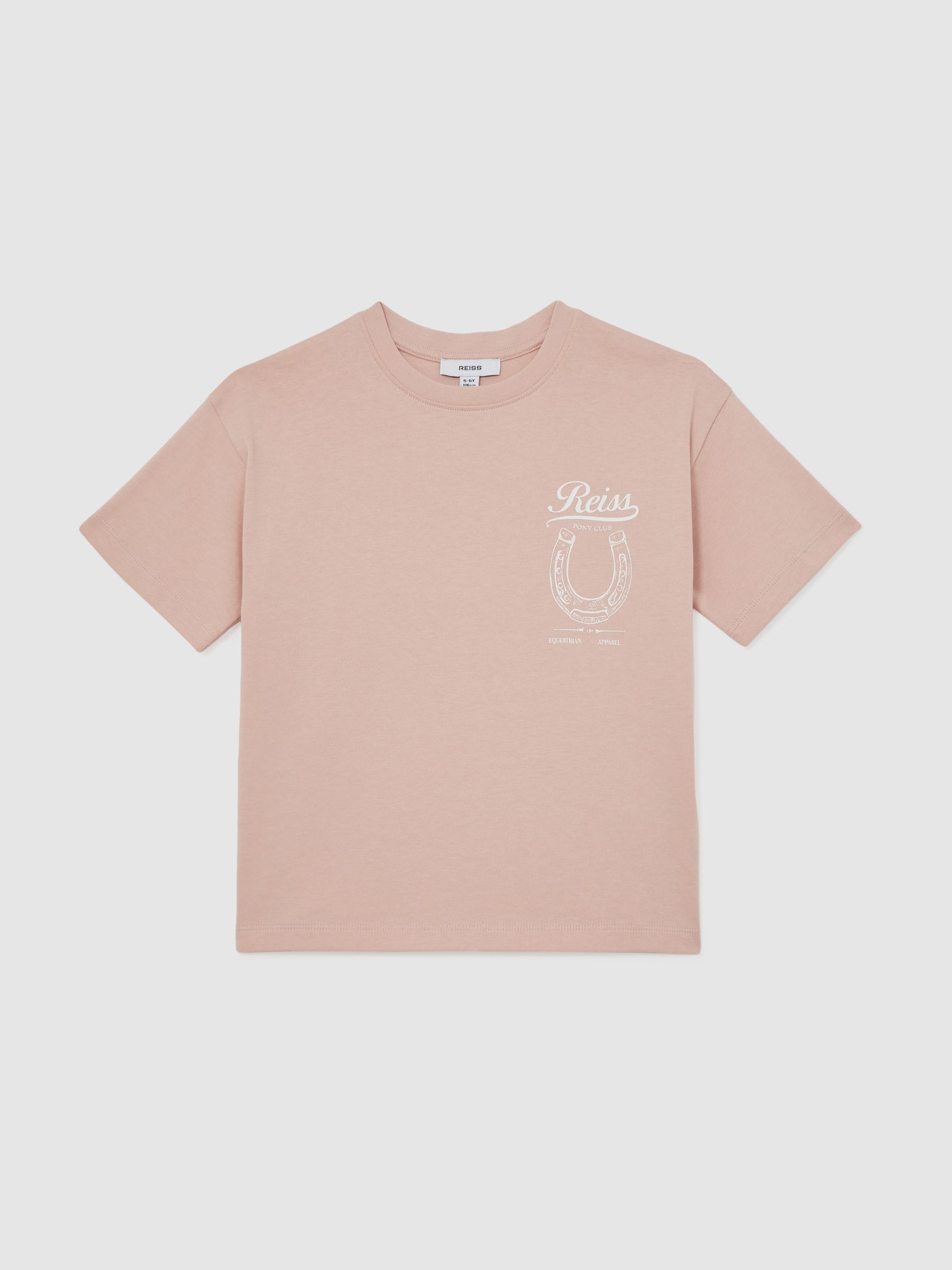 9-13 yrs Cotton Pony Club Print T-Shirt in Pink - Image 2 of 5