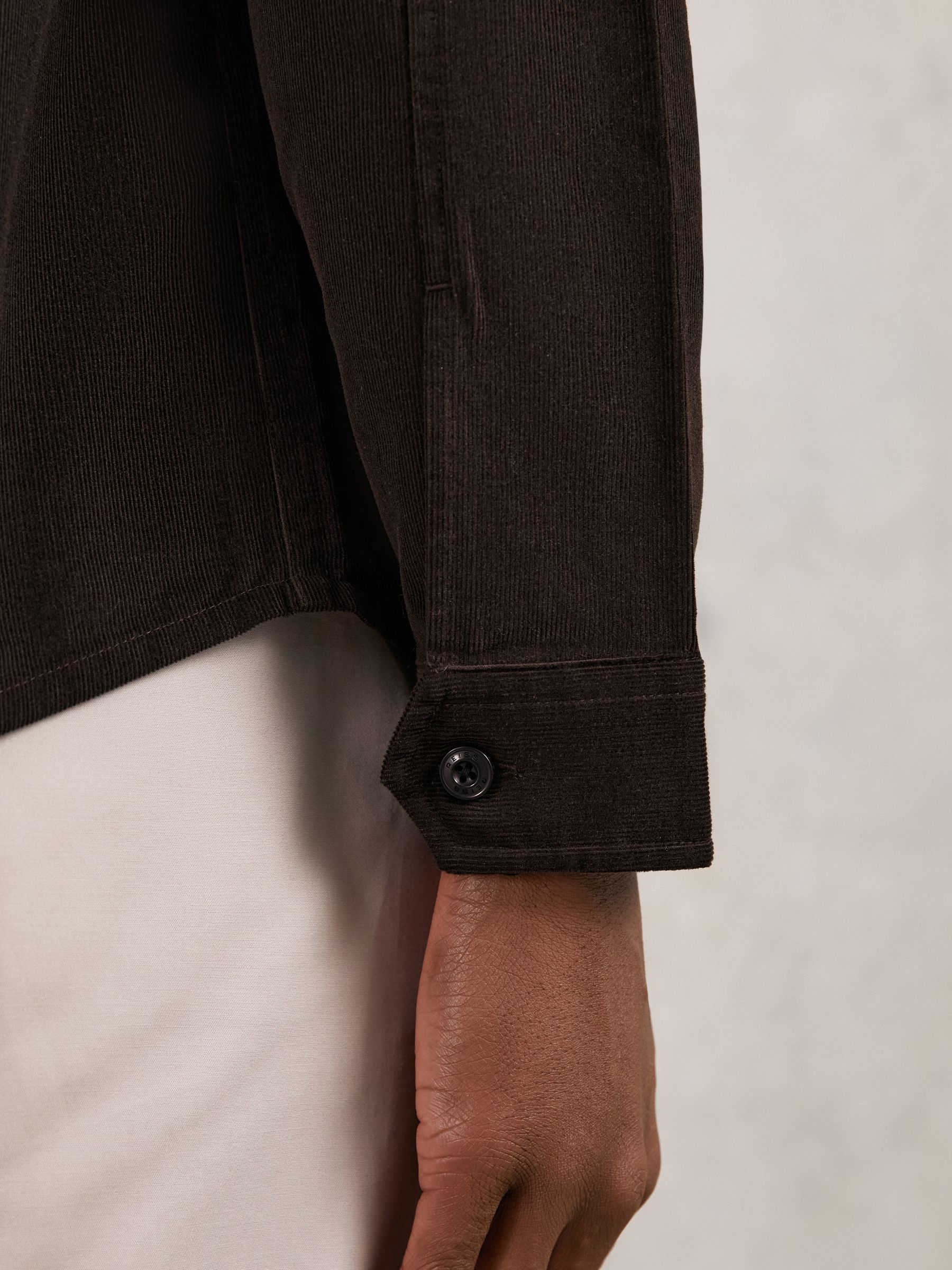Cotton Corduroy Twin-Pocket Overshirt in Brown - image 4