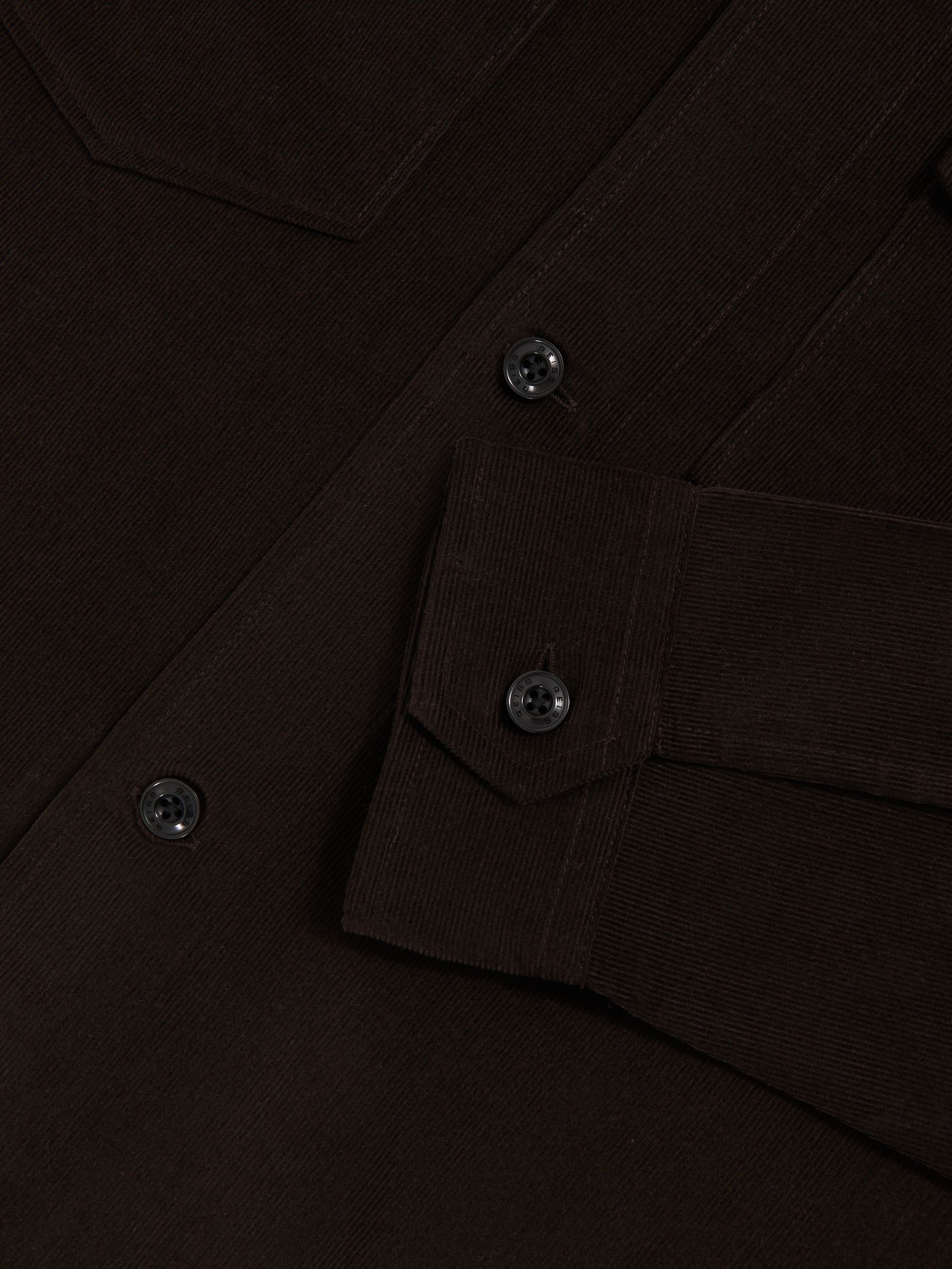 Cotton Corduroy Twin-Pocket Overshirt in Brown - Image 7 of 7