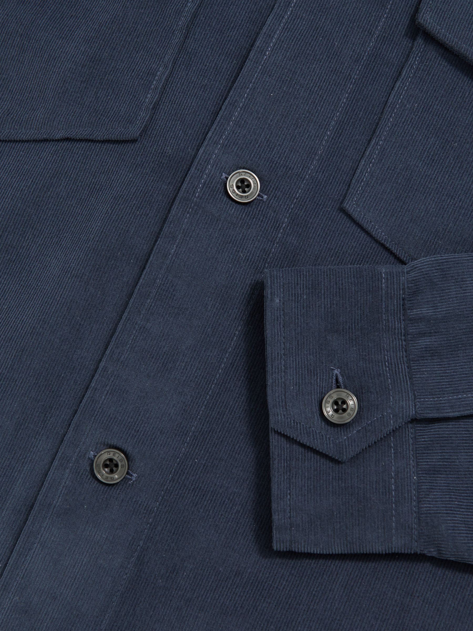 Cotton Corduroy Twin-Pocket Overshirt in Airforce Blue - Image 6 of 6