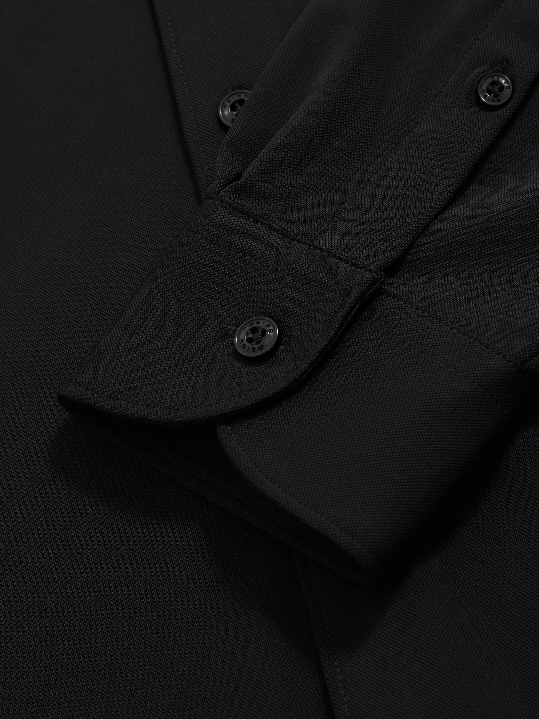 Stretch Jersey Cutaway-Collar Shirt in Black - Image 6 of 6