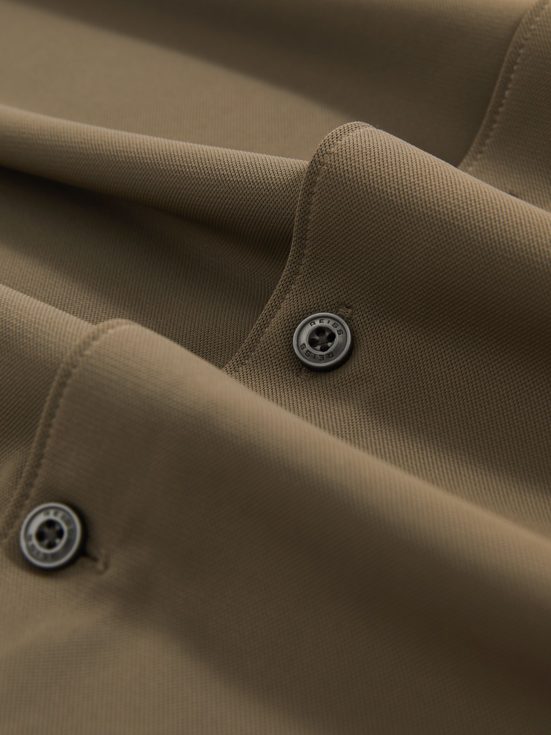 Stretch Jersey Cutaway-Collar Shirt in Olive Green - Image 7 of 7