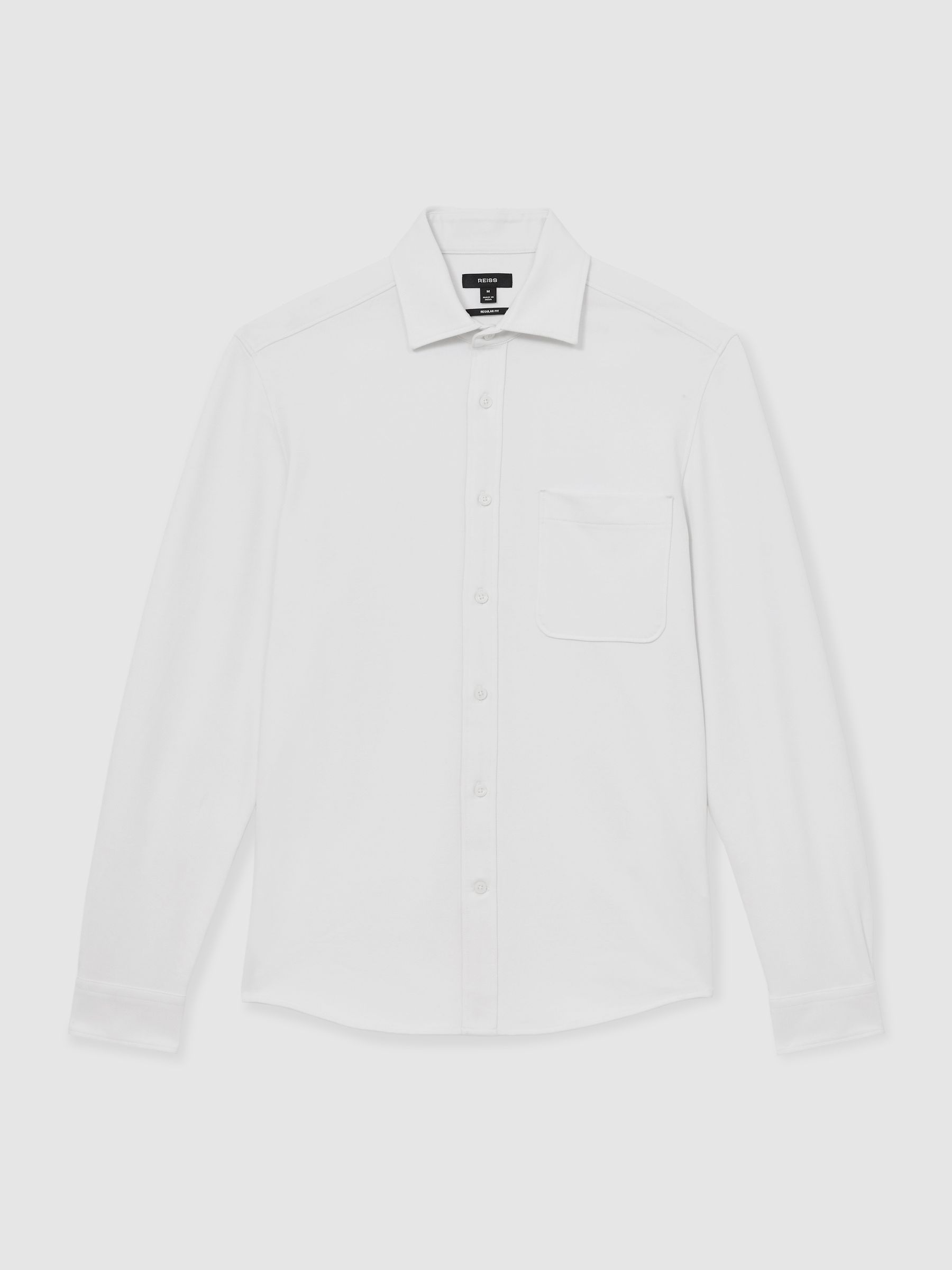 Cotton-Twill Cutaway-Collar Overshirt in White - Image 2 of 7