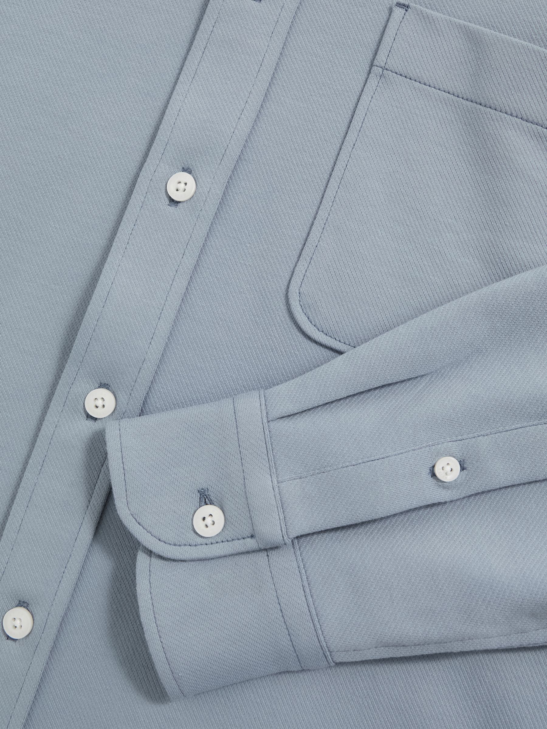 Cotton-Twill Cutaway-Collar Overshirt in Soft Blue - image 3
