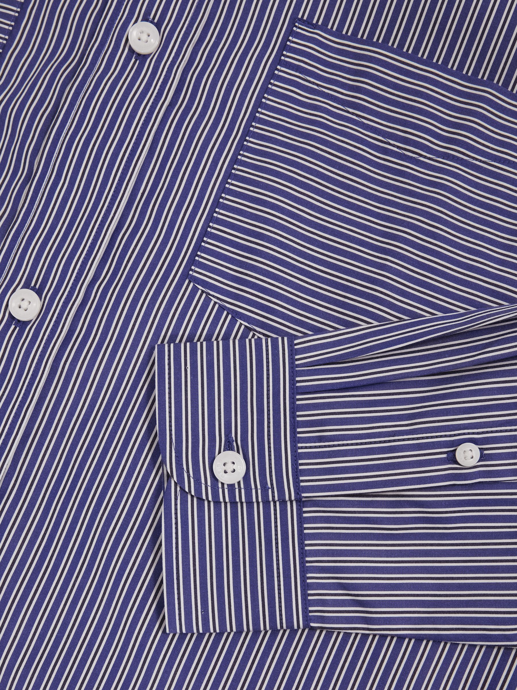 Cotton-Poplin Stripe Twin-Pocket Shirt in Blue/White - image 4
